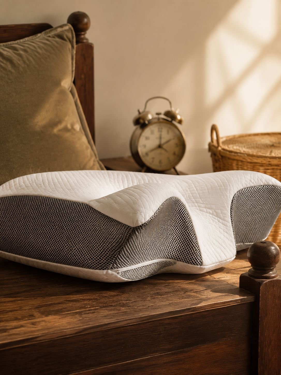 Memory foam neck support pillow for improved sleep comfort