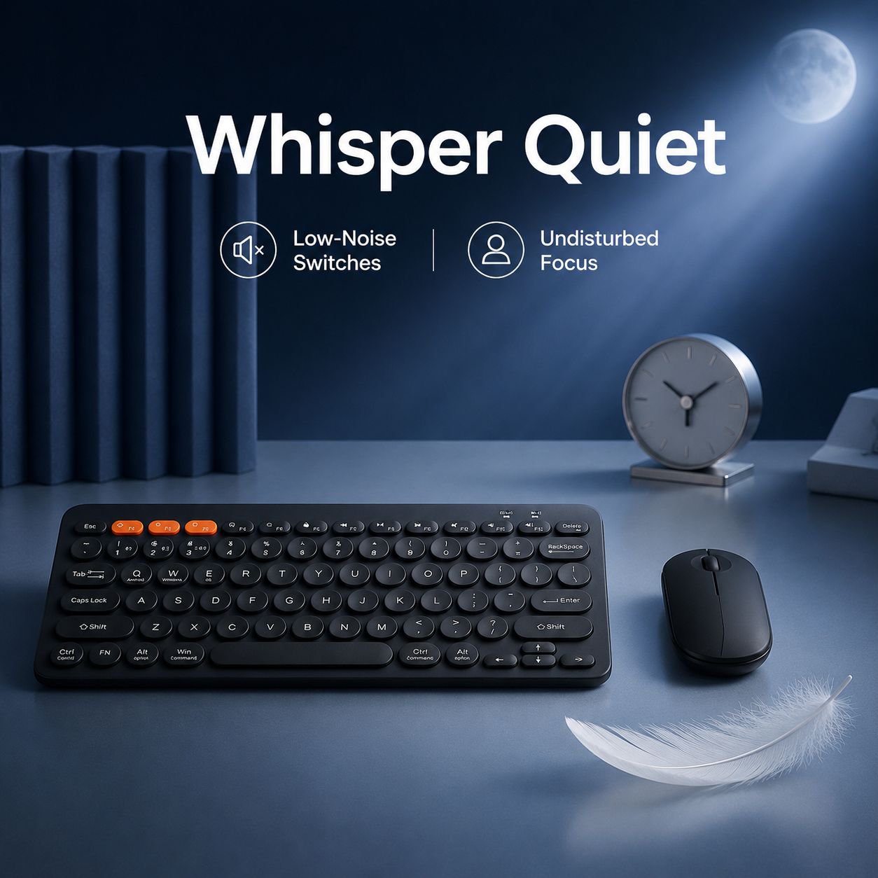 Portable Wireless Silent Keyboard and Mouse Set