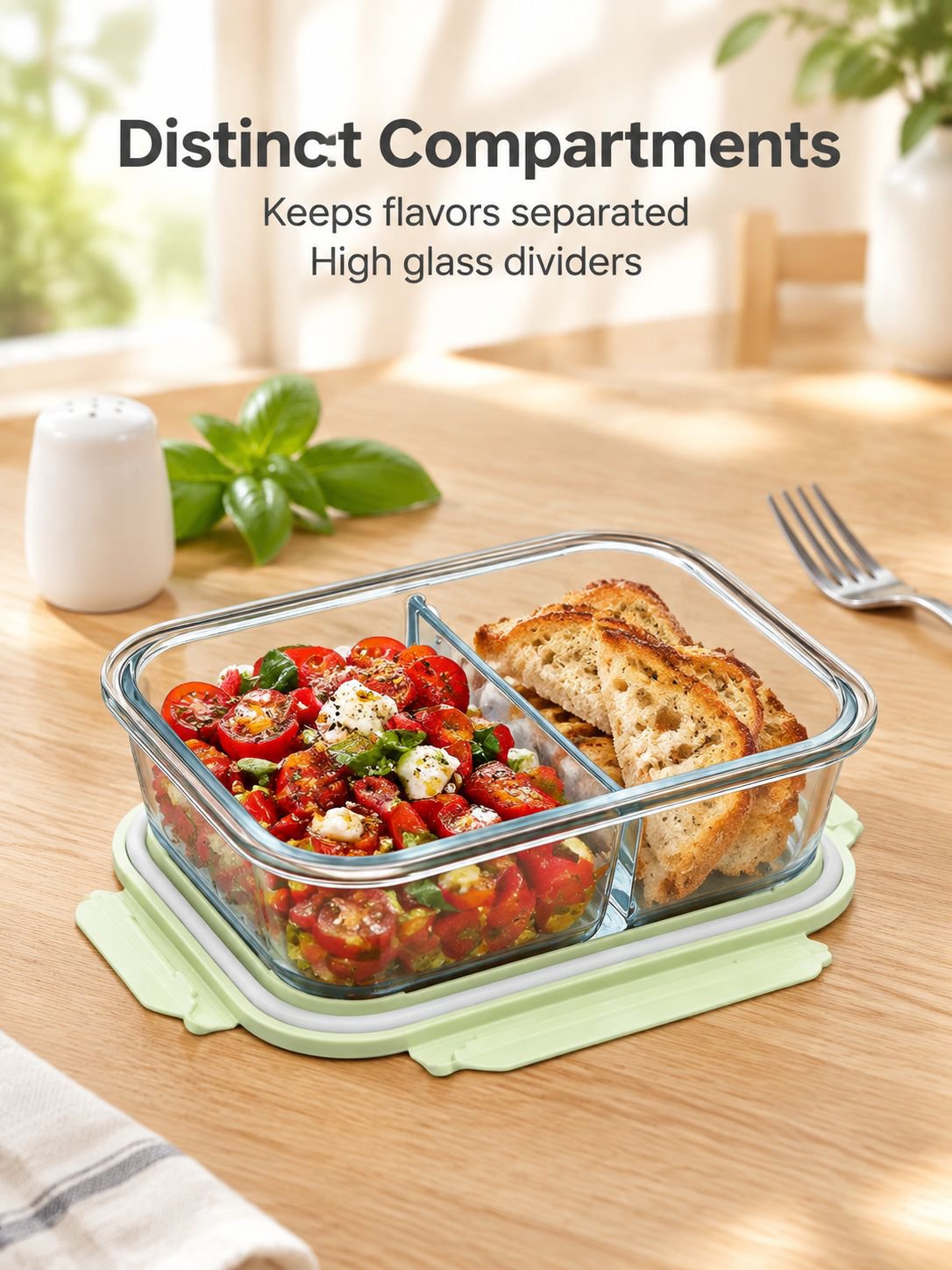 Microwave and dishwasher safe glass food container