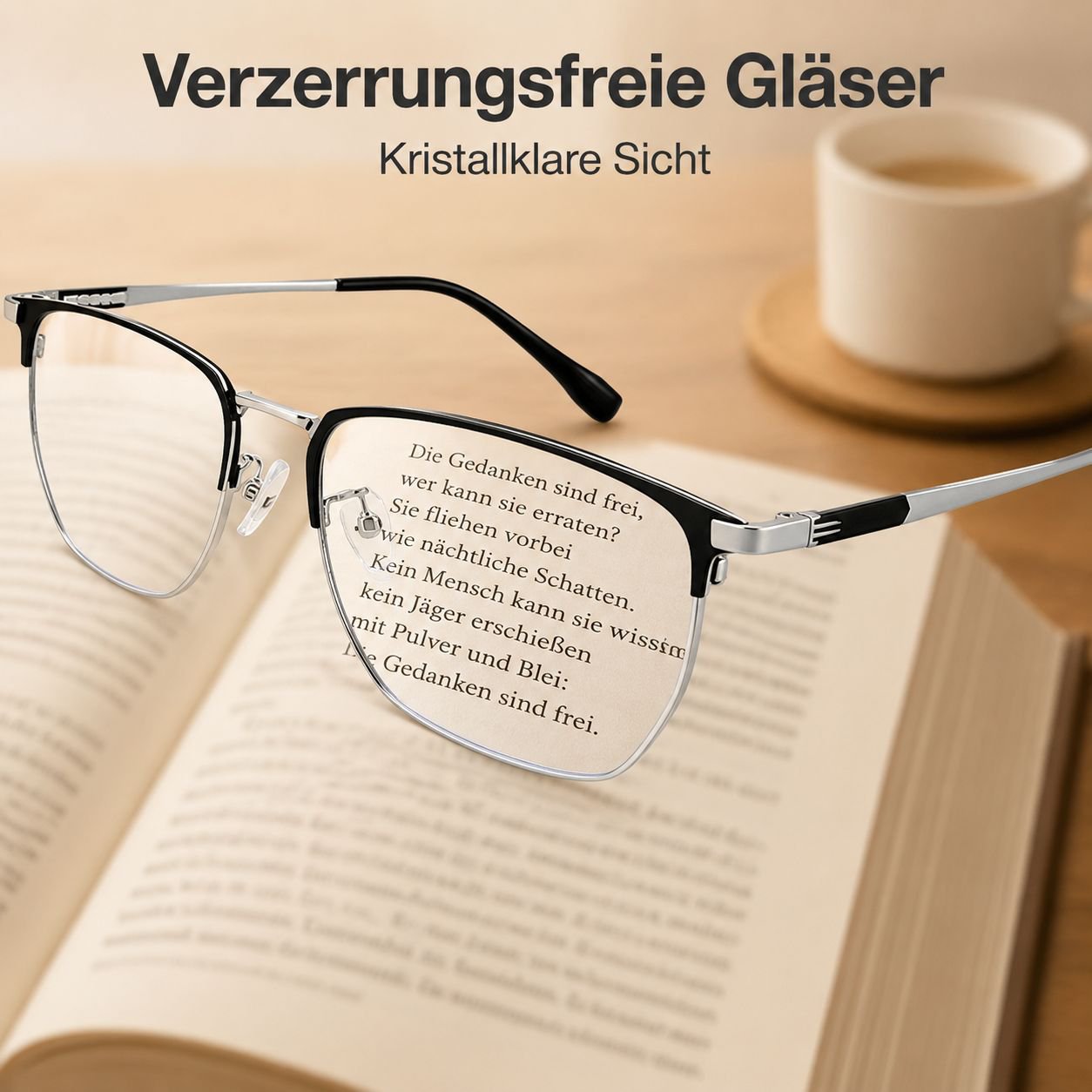 Ultraleichte, halbrandlose Lesebrille