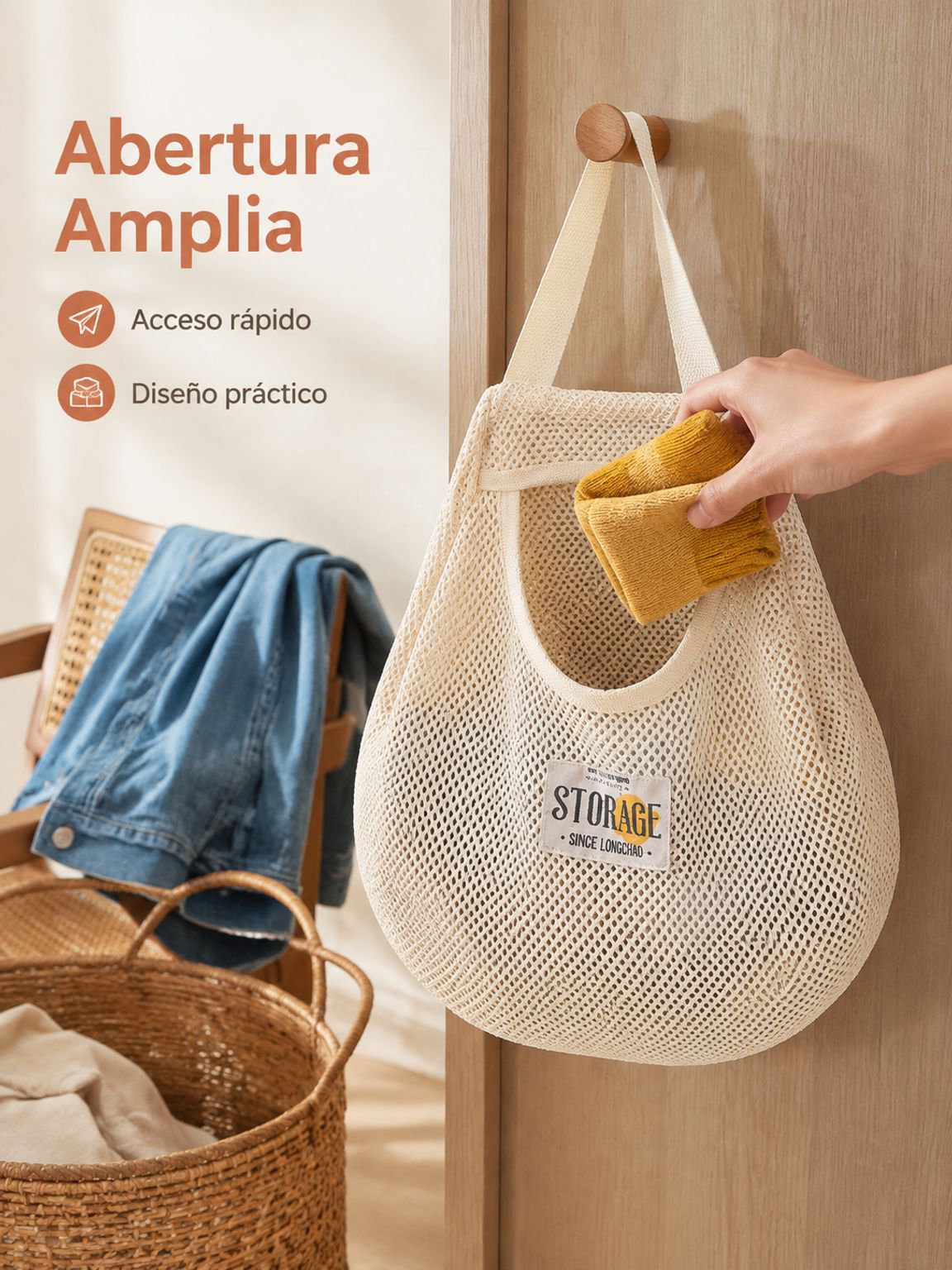 Bolsa colgante de almacenamiento para calcetines estilo japonés, organizador de ropa y ropa interior