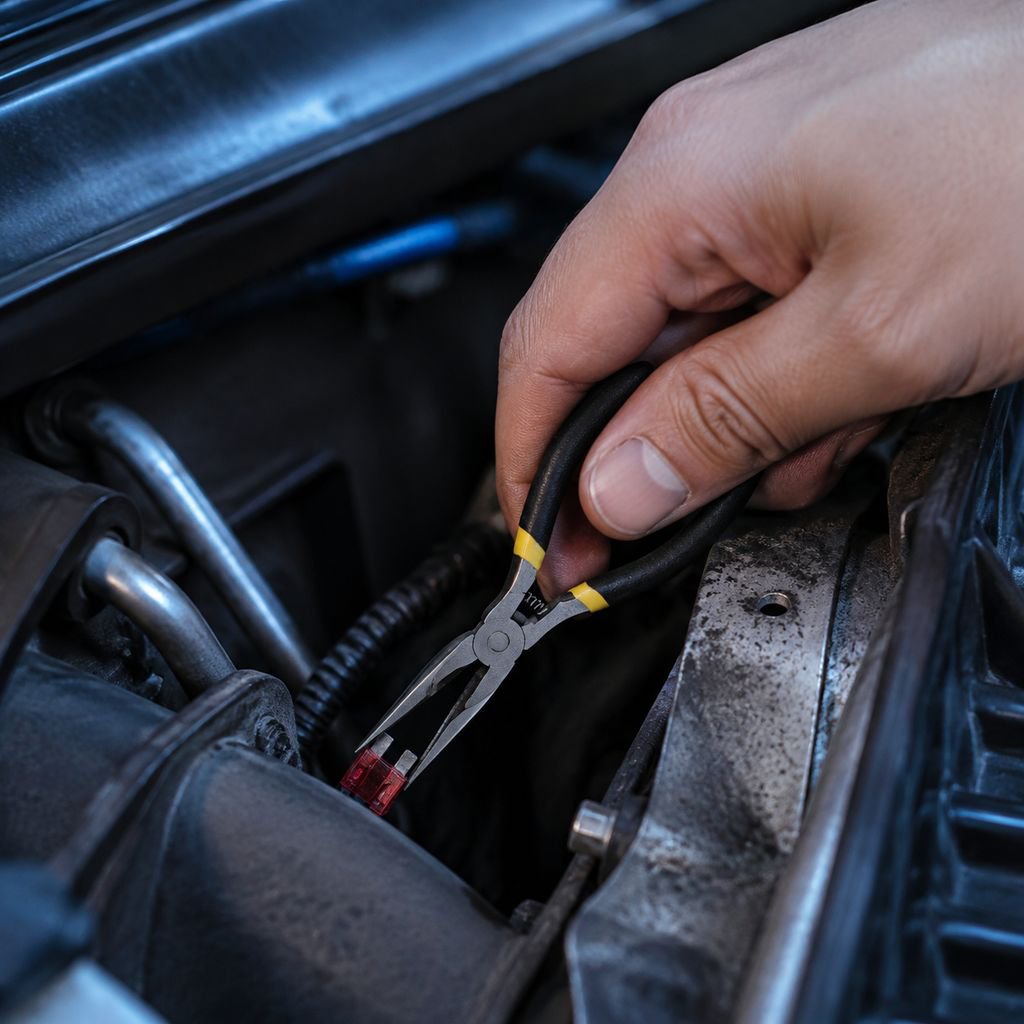 Close-up of Mini Needle Nose Pliers with ergonomic handle