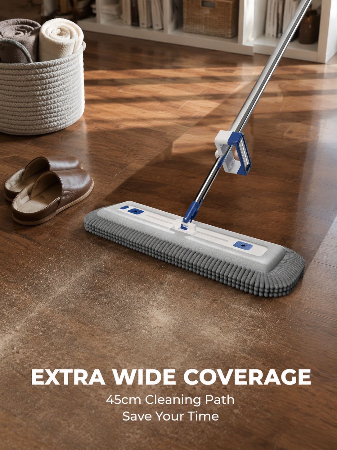 Hands-free flat mop