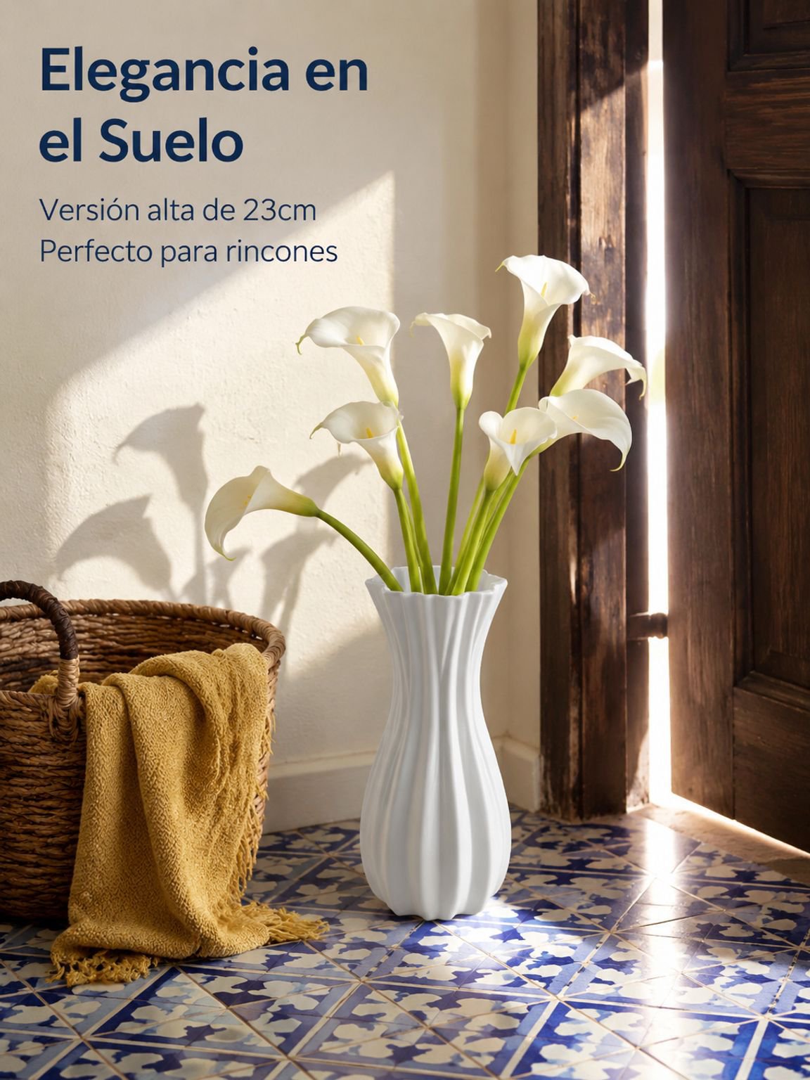 Maceta ornamental con flores artificiales estilo vintage