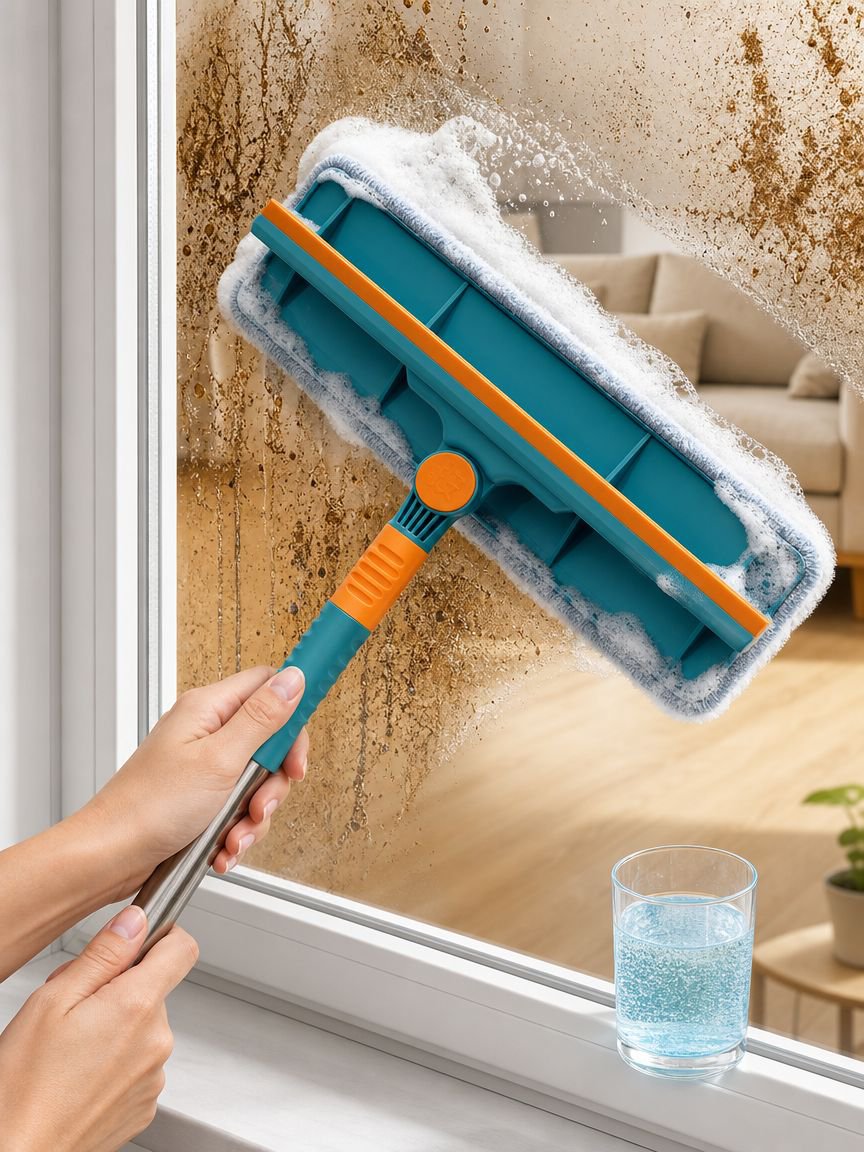 Teleskopstange für Fensterreinigung in großer Höhe