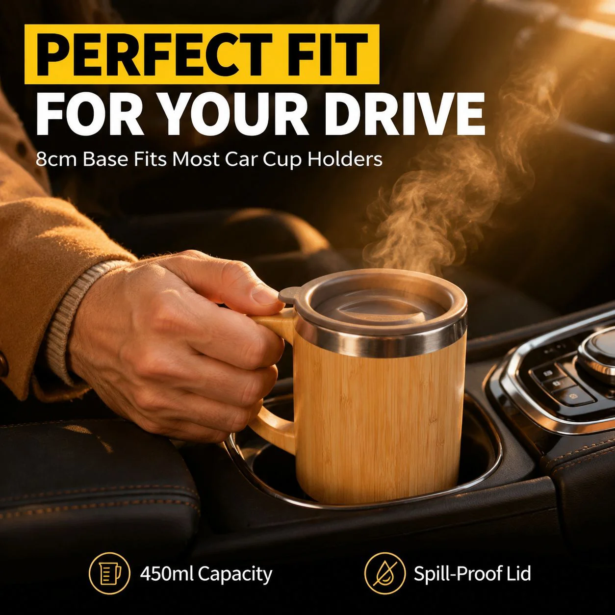 304 Stainless Steel Bamboo Mug