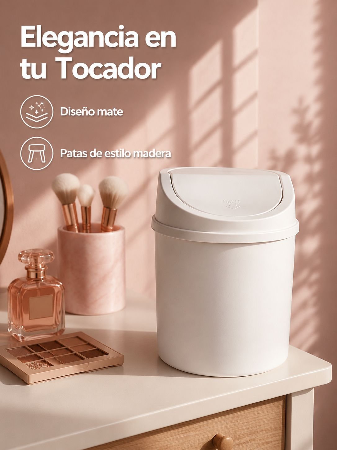 Cubo portátil de almacenamiento para tocador