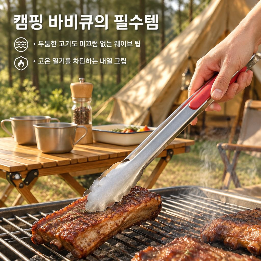 스텐 두꺼운 음식집게 야외 바베큐 고기 스테이크 베이커리 빵집게