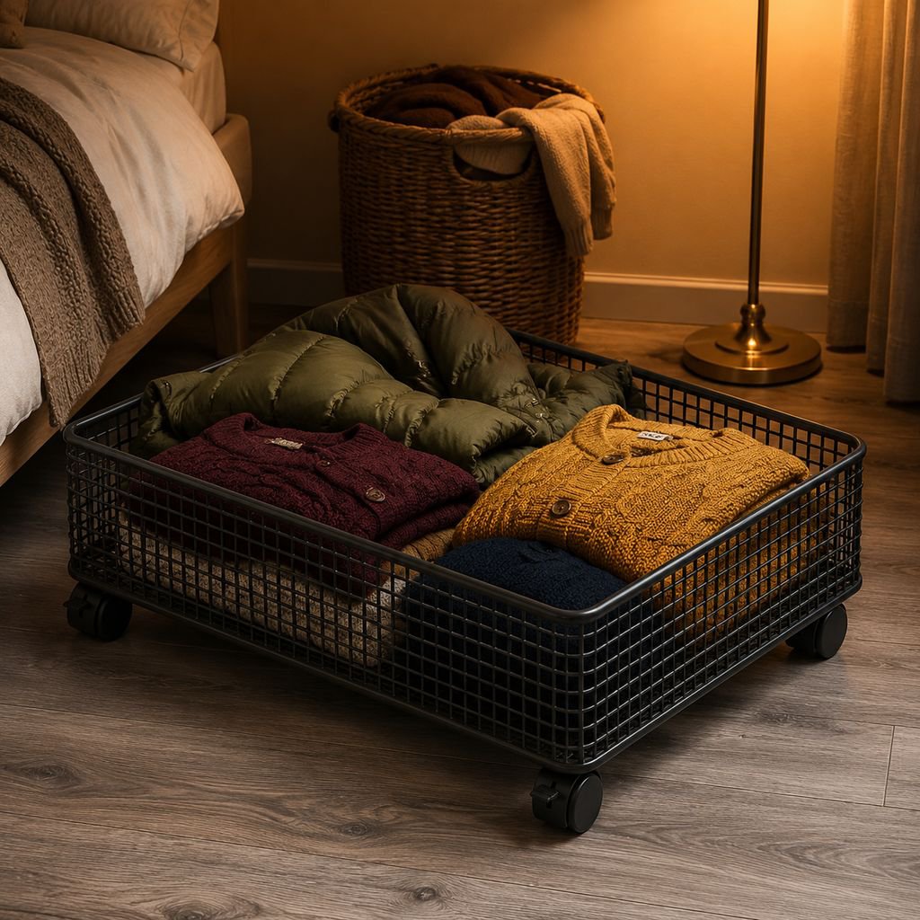 Movable Iron Under Bed Storage Box