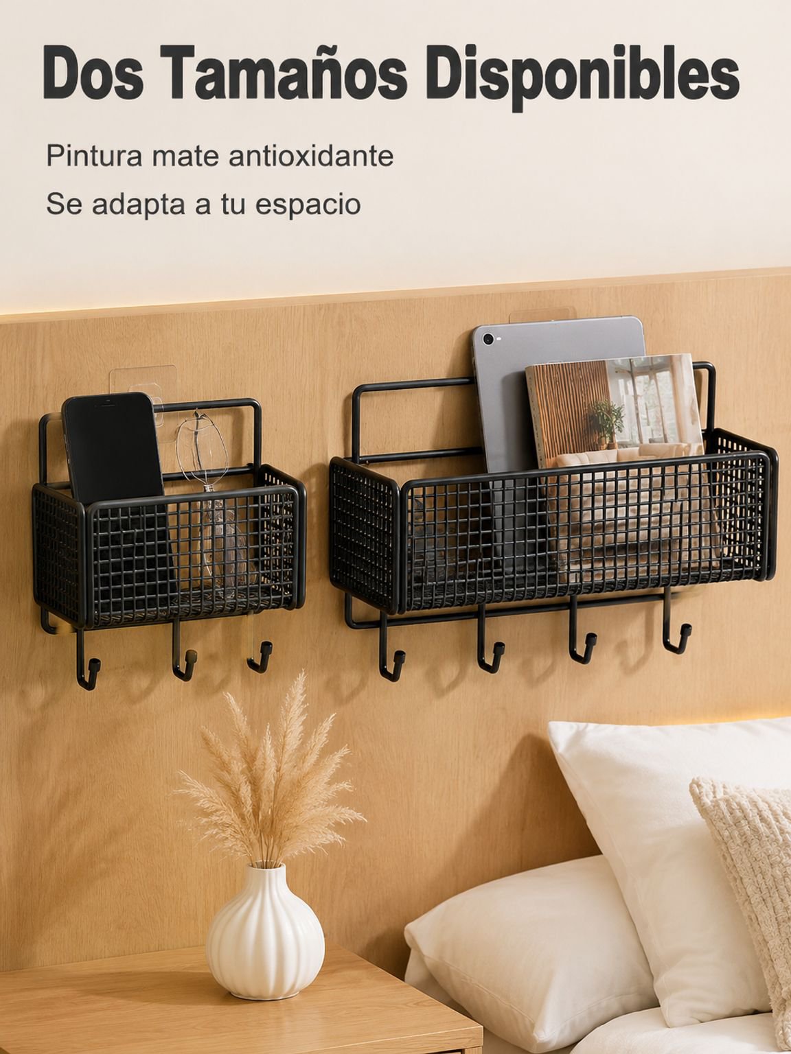 Organizador multifuncional para cabecera de cama