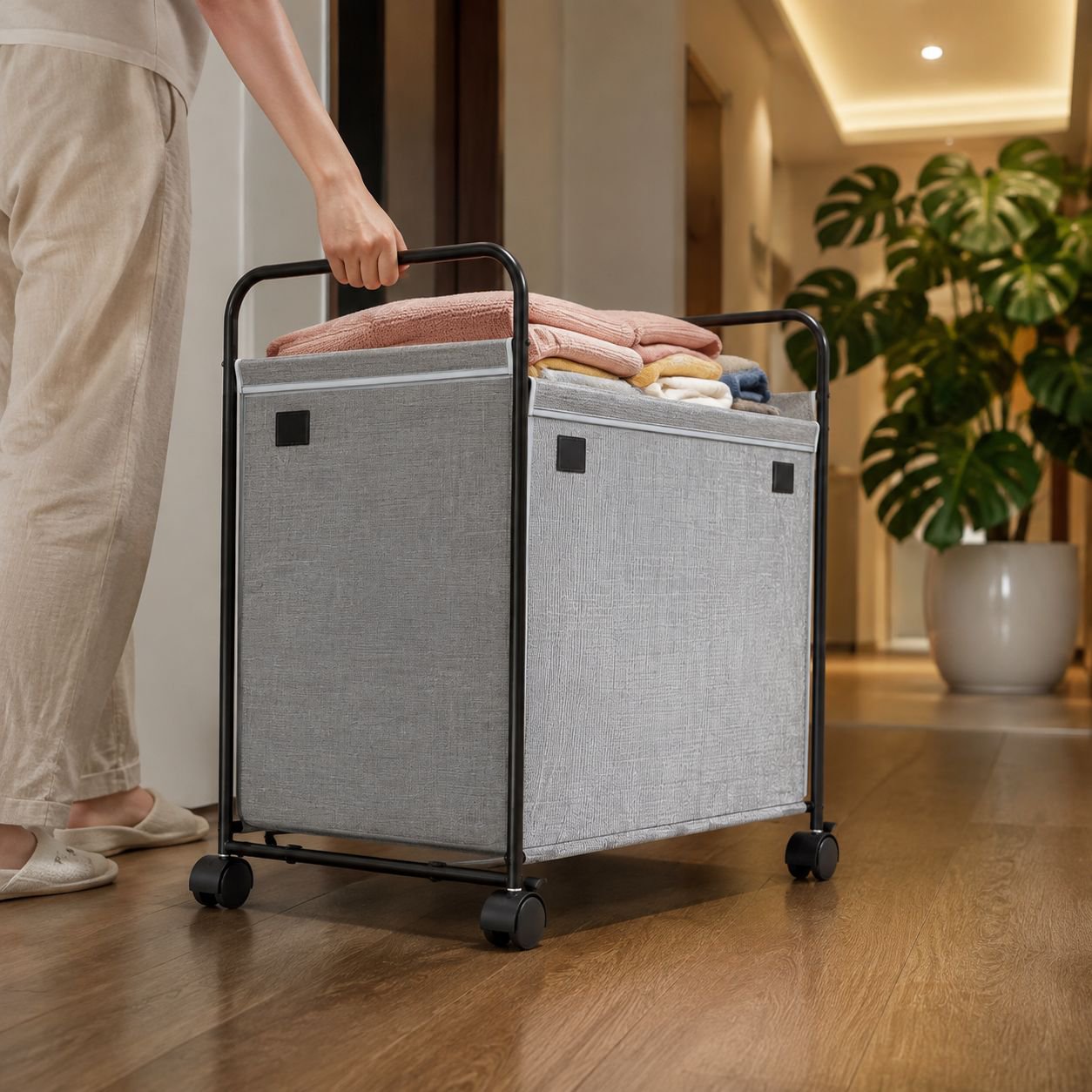 Multi-functional storage basket with handles