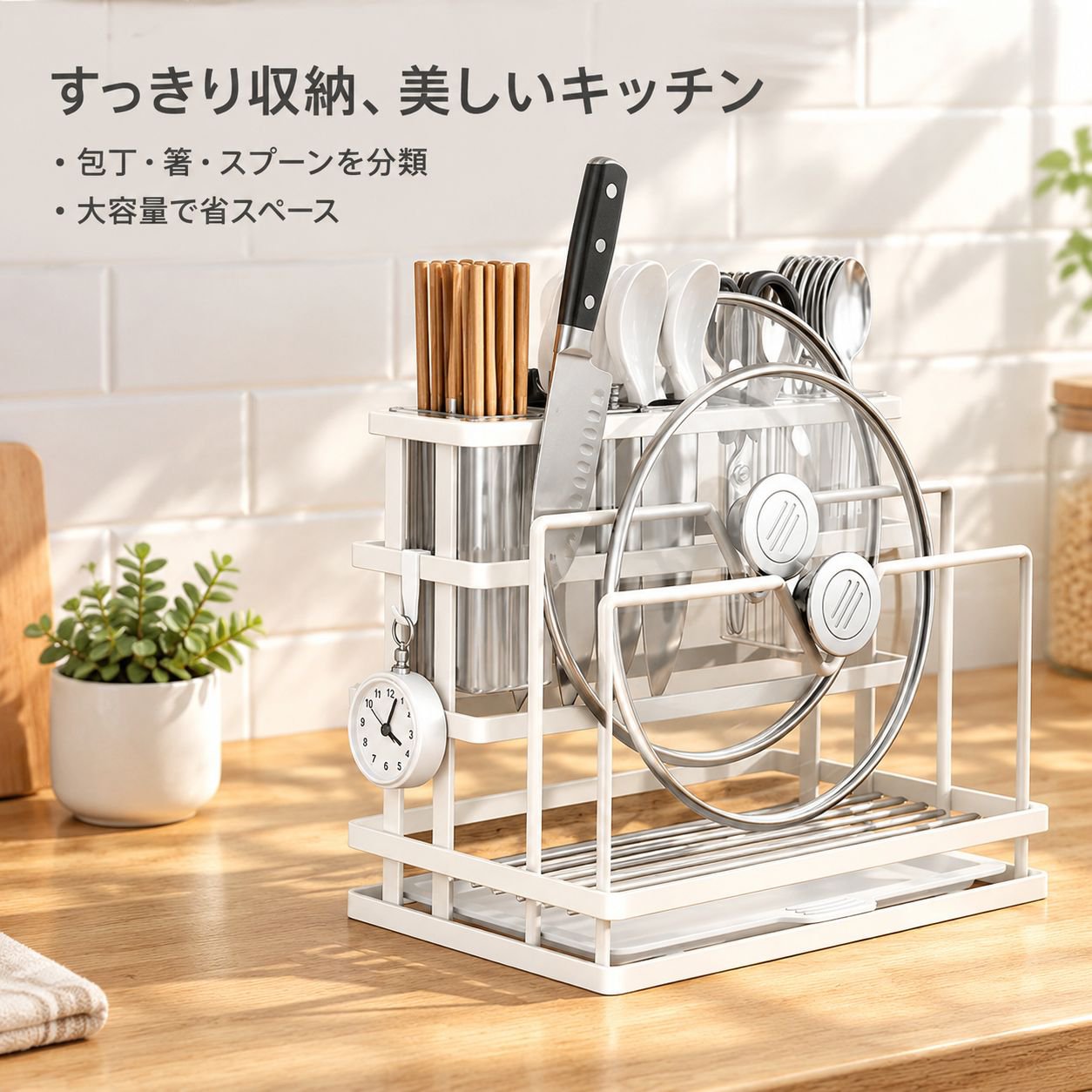 キッチンカウンター用包丁・箸ラック