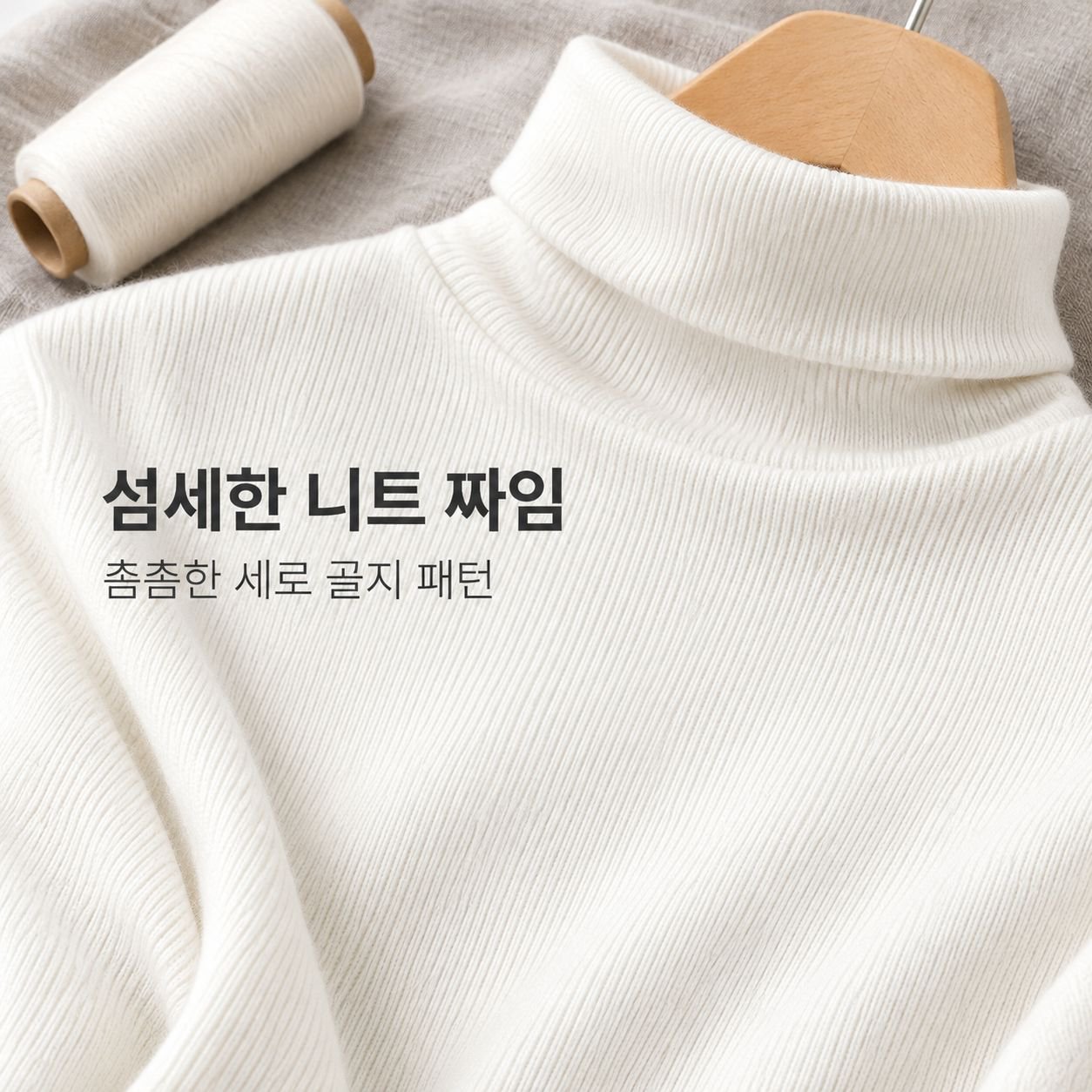 가을겨울 여성 화이트 루즈 터틀넥 슬림핏 긴팔 니트 티셔츠 이너