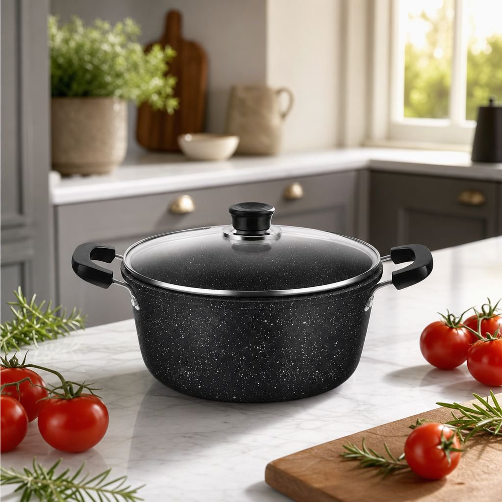 McRib Double Ear Soup Pot, Large Capacity Nonstick Hot Pot Household Cookware