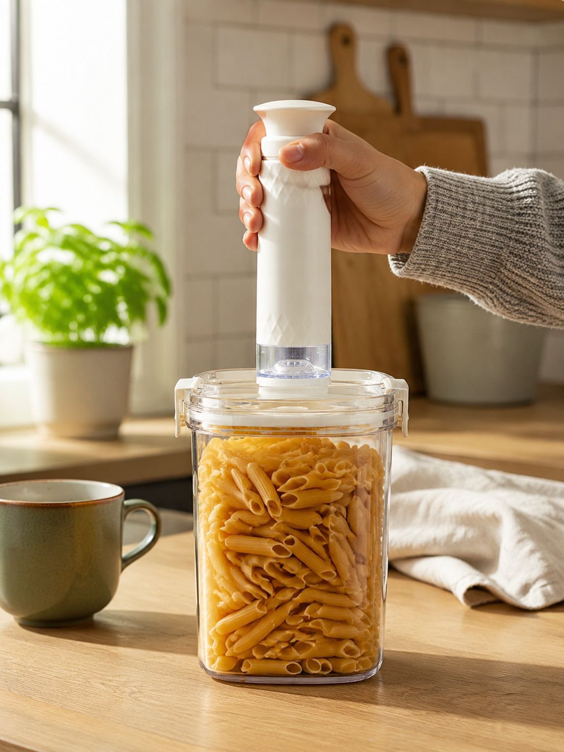 Coffee bean and tea leaf organizer with freshness seal