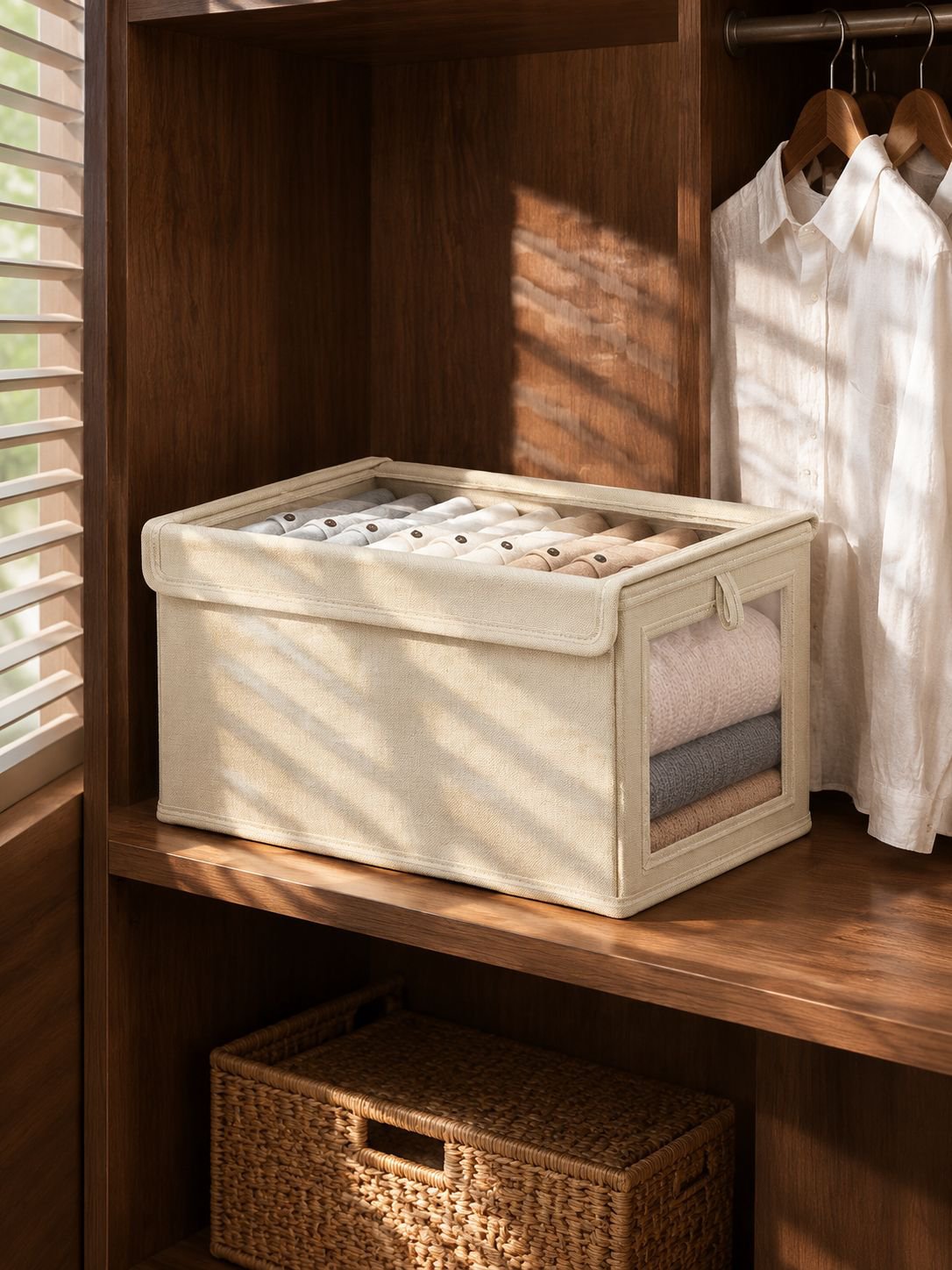 Durable storage case for organizing shirts and pants