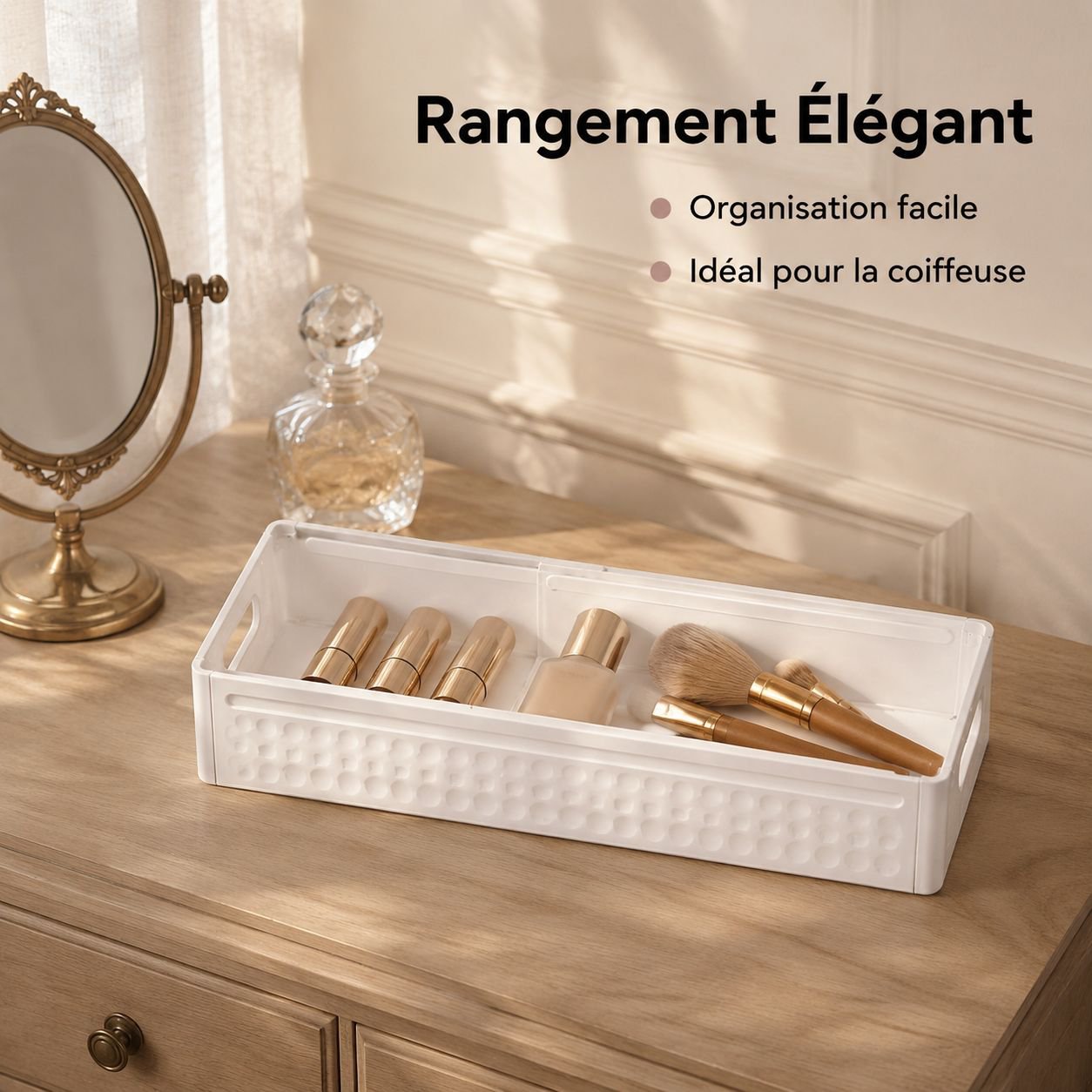 Boîte de rangement de bureau extensible à tiroirs