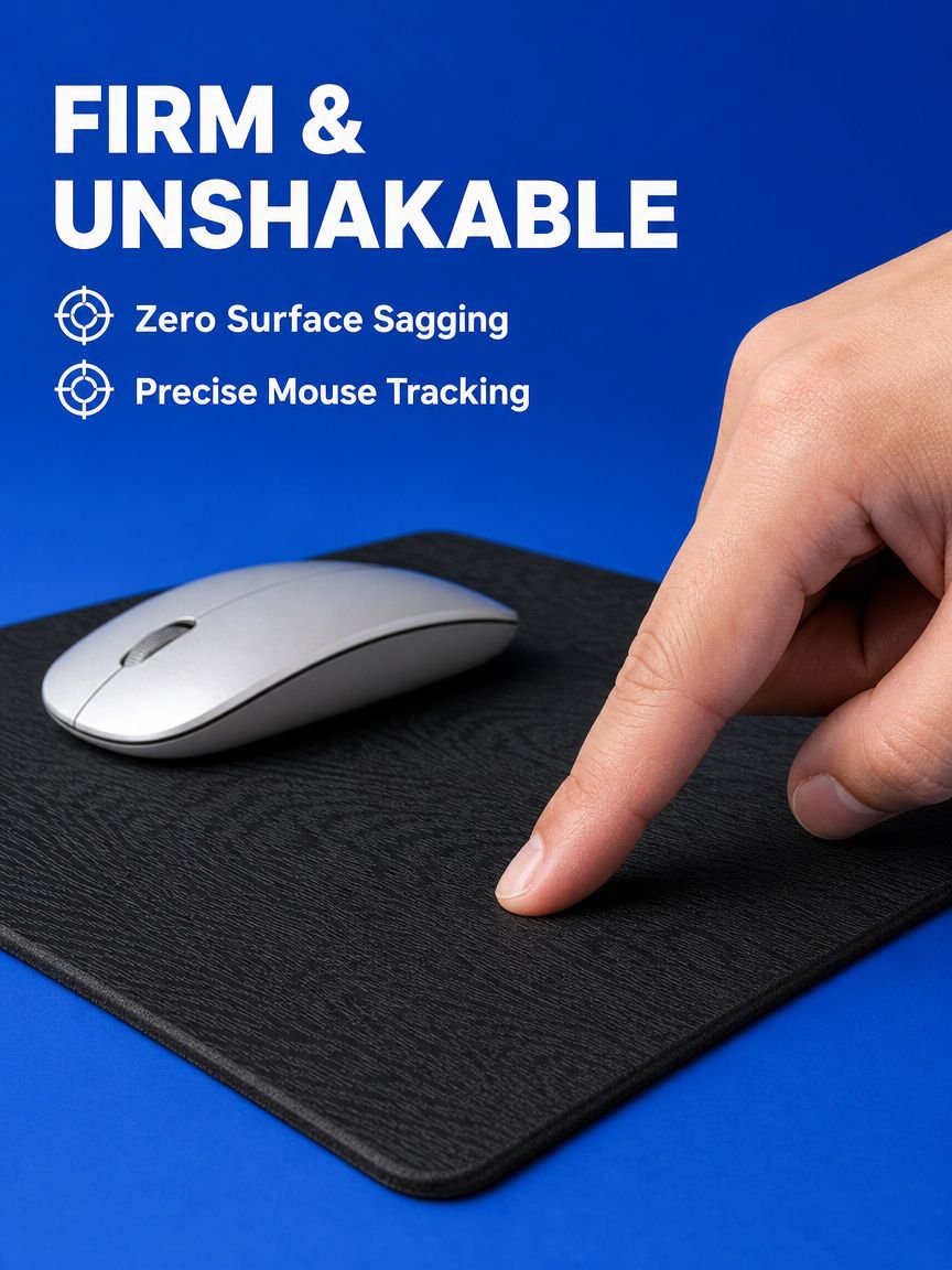 Anti-static wood grain mouse pad on office desk