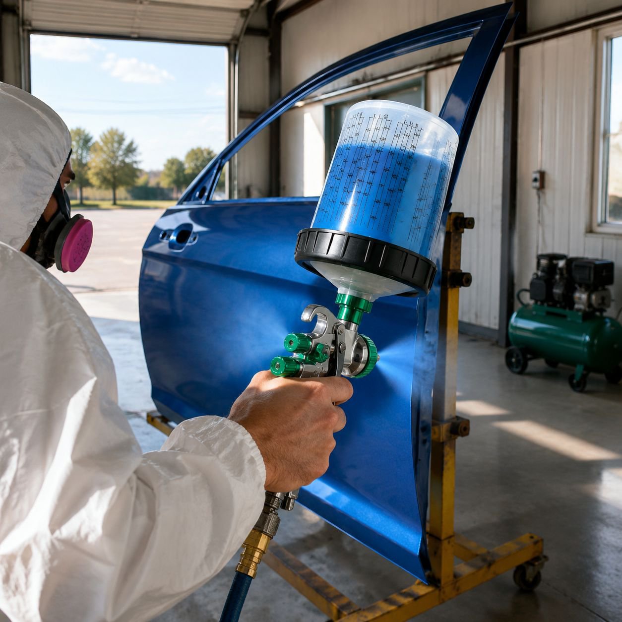 2008 Pneumatic Spray Paint Gun for Cars, High Atomization Spray Gun with 10 Cleaning Bottles, Pressu