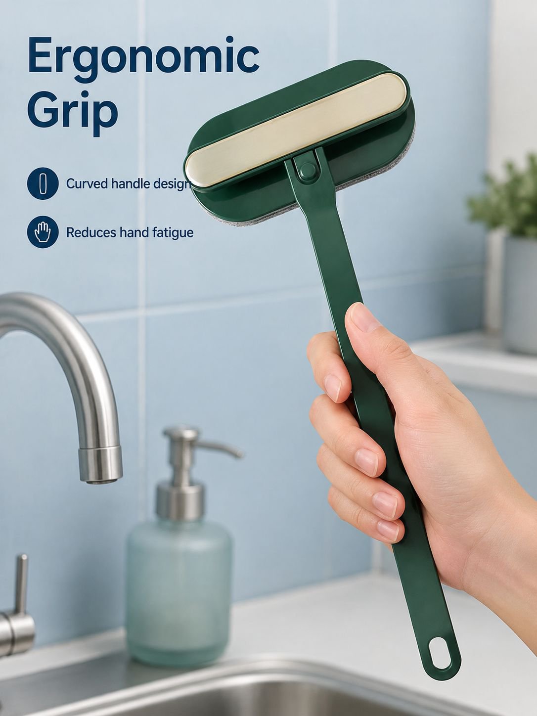 Household Crevice Cleaning Brush Non-Disassembly Glass Window Scraper