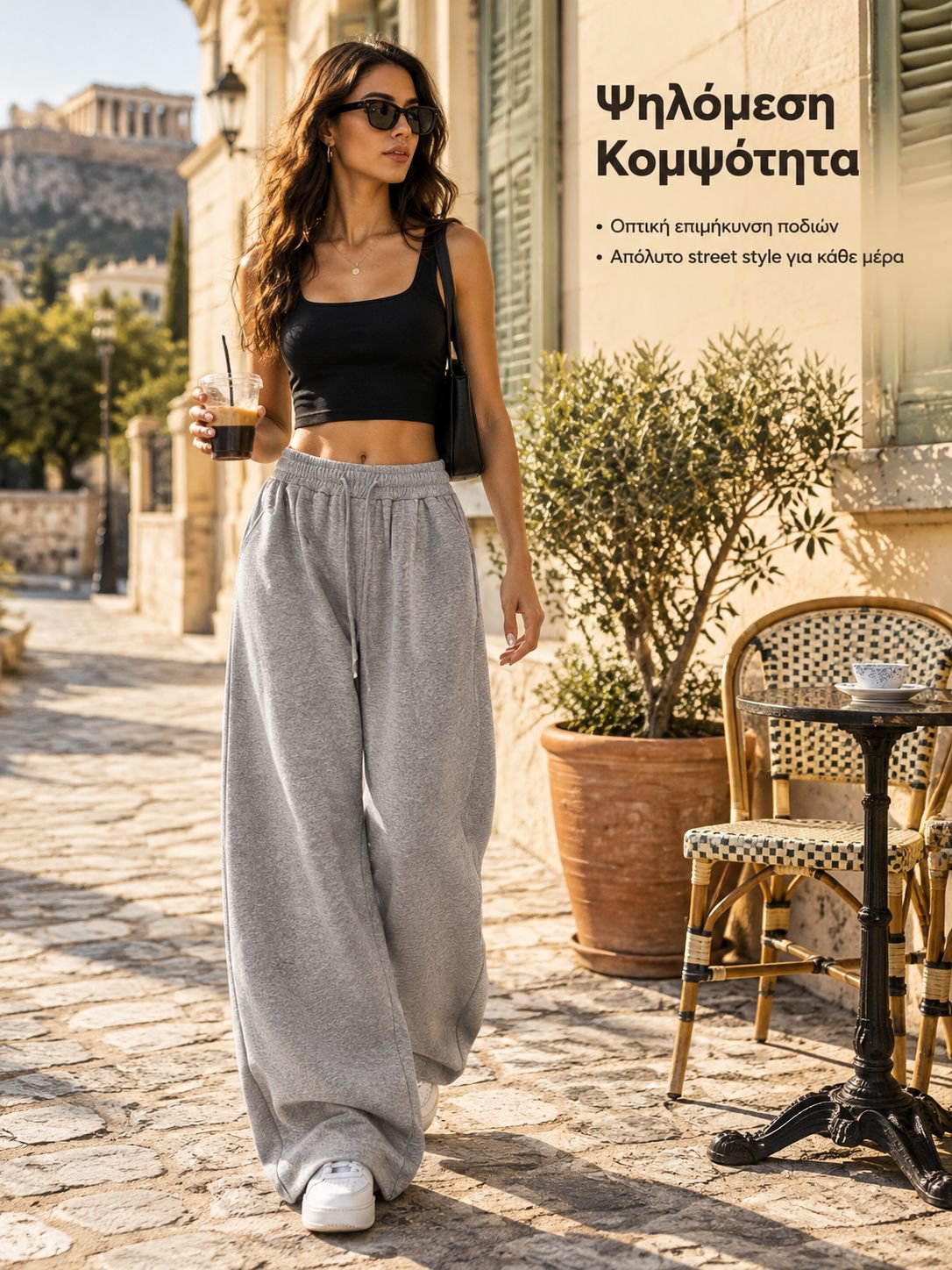 Παντελόνι με φαρδιά μπατζάκια και κομψή εφαρμογή
