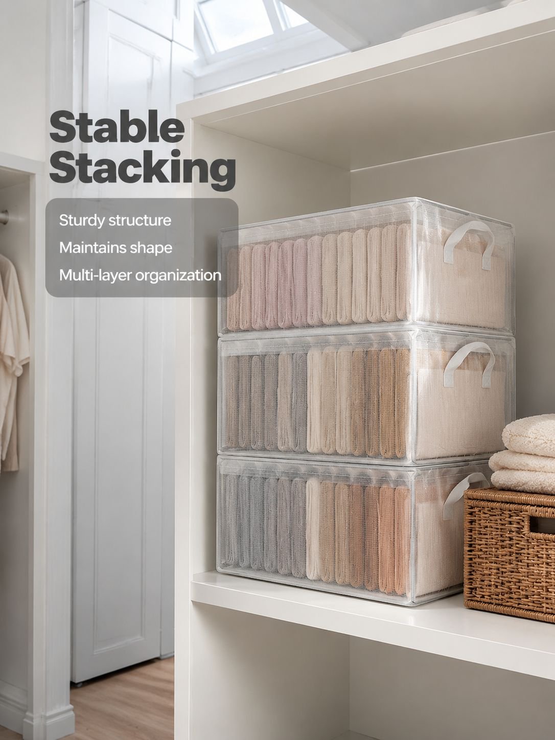 Drawer-Type Transparent Clothing Organizer Wardrobe Storage Box