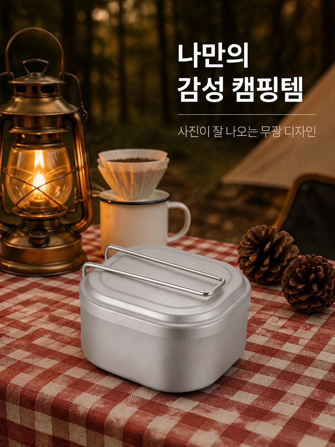 풀 알루미늄 도시락 손잡이 사각형 야외 캠핑