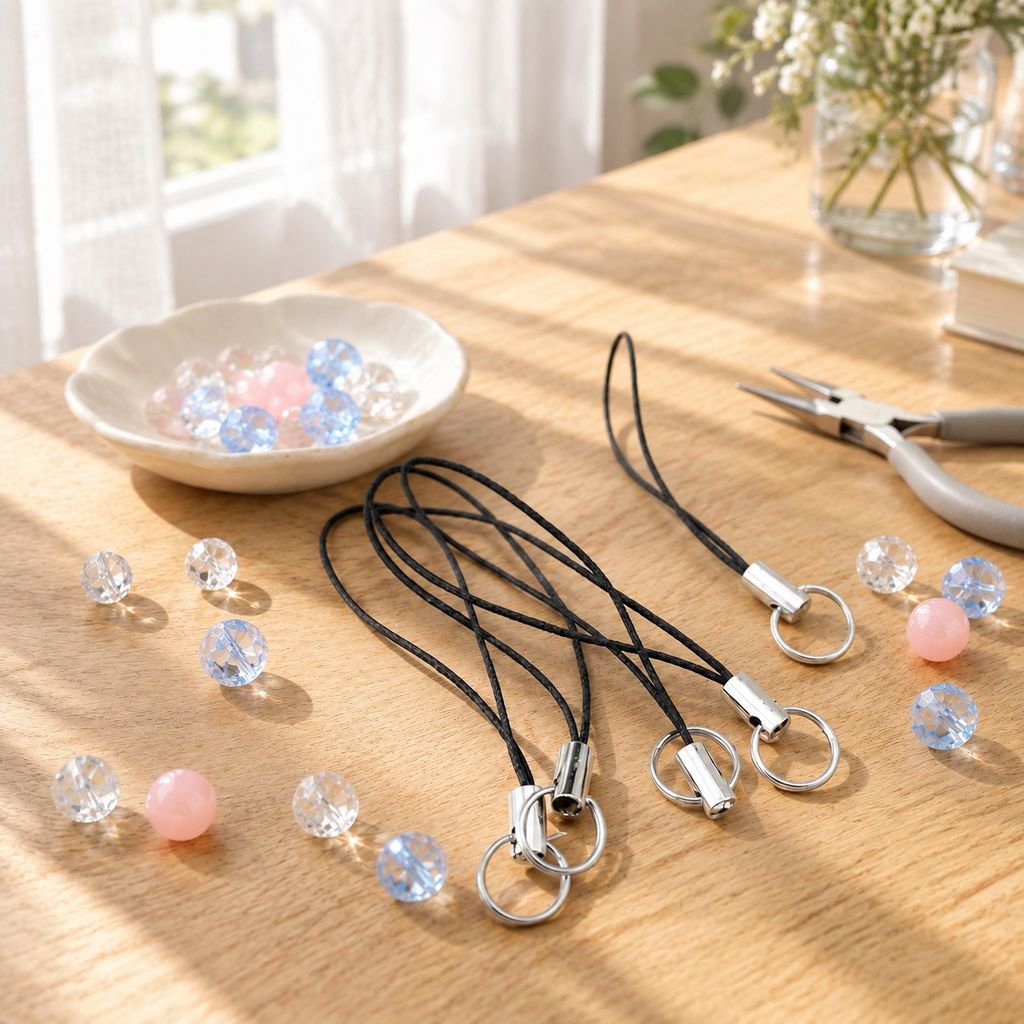 DIY Handmade Jewelry Double Ring Mobile Phone Rope Mobile Phone Accessories Jewelry Pendant Rope Jew