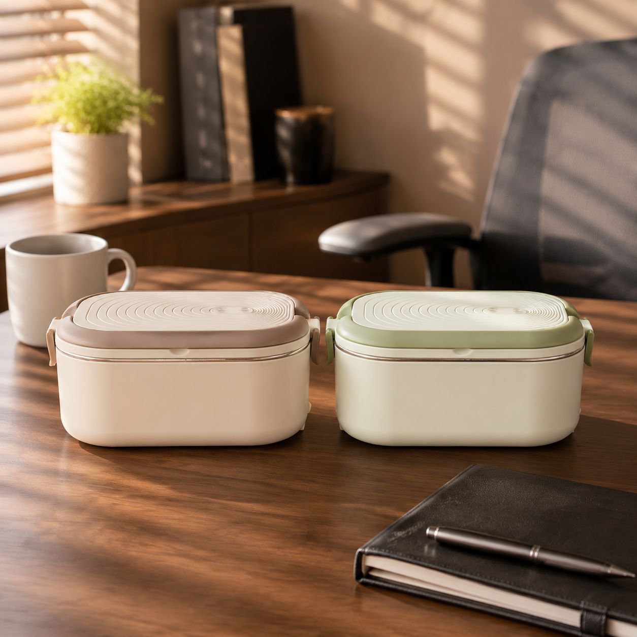 Insulated lunch box with plug-in heating