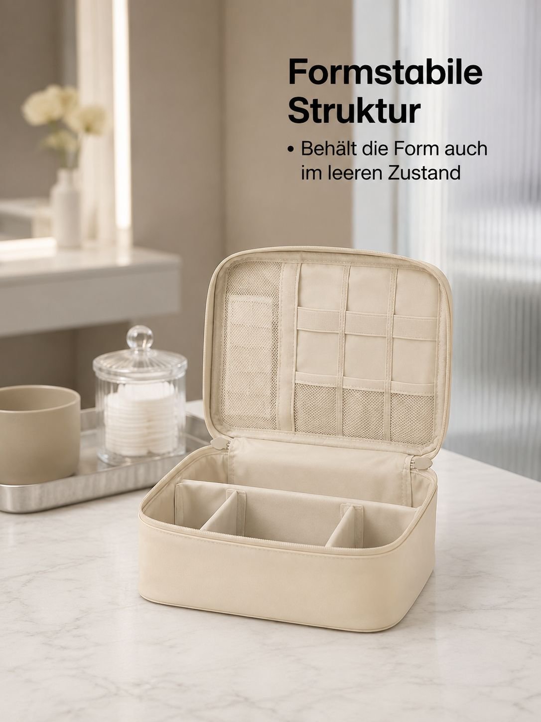 Tragbare Kulturtasche für Damen – ideal für Reisen