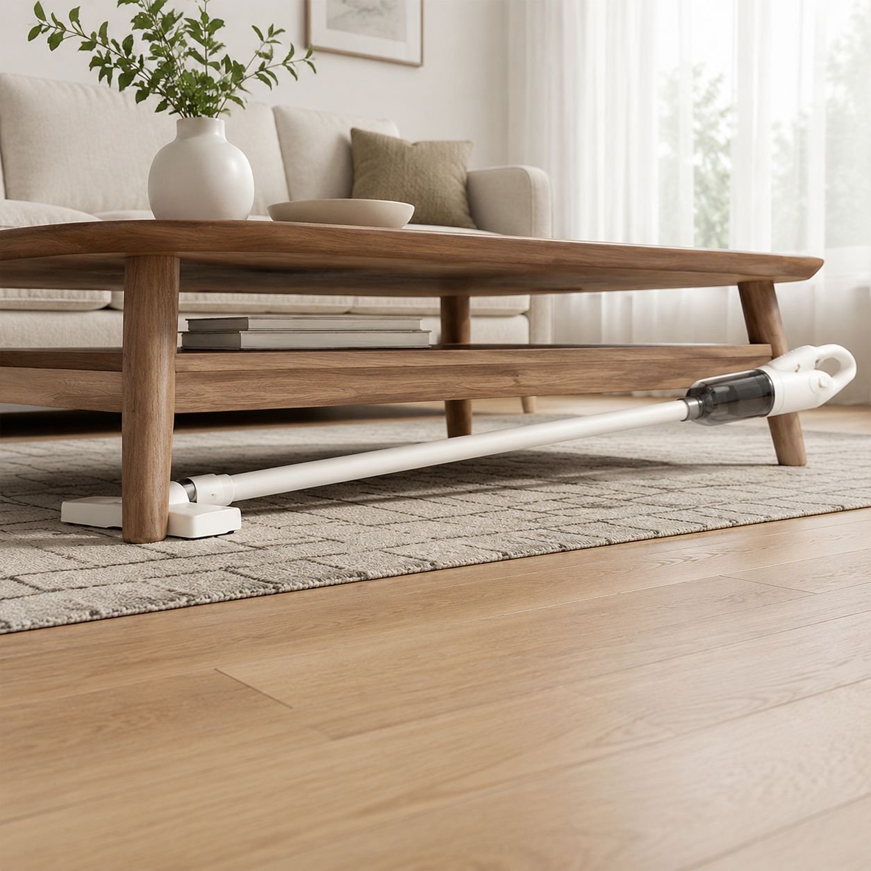 Lightweight cordless vacuum for car interior cleaning
