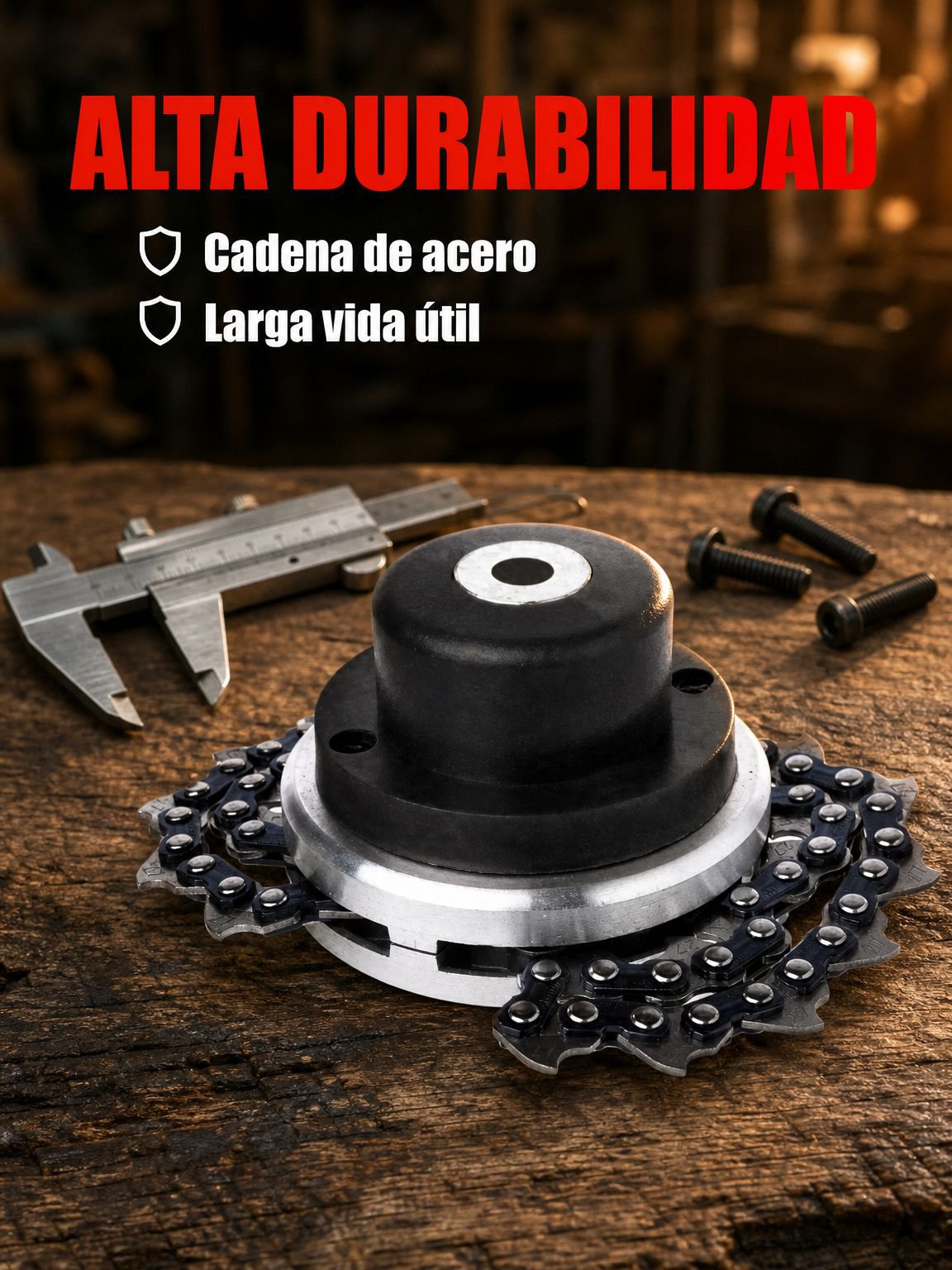 Cabezal de cadena para cortacésped, accesorio para herramienta de jardinería