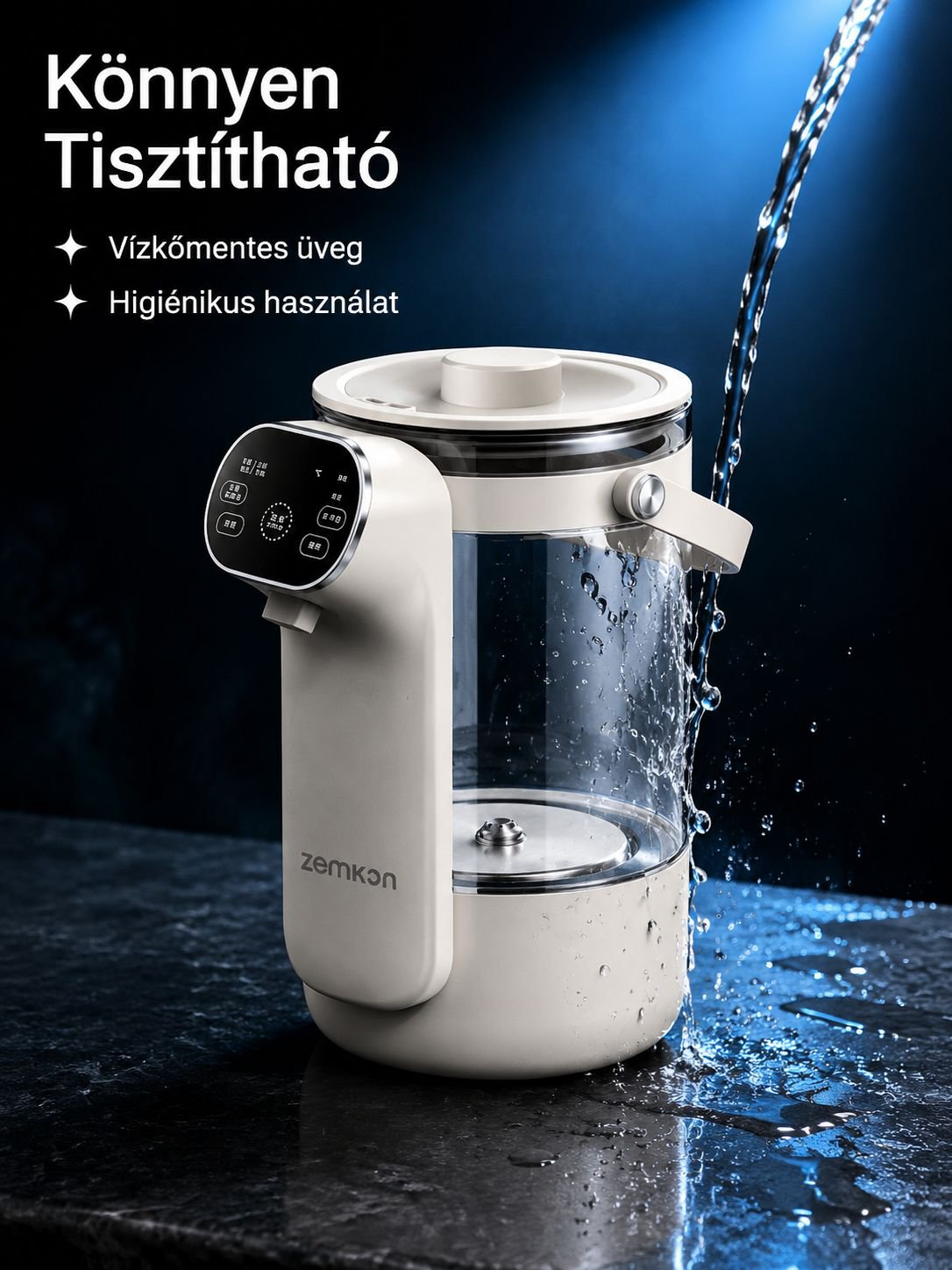 Háztartási állandó hőmérsékletű, közvetlen ivóvízforraló