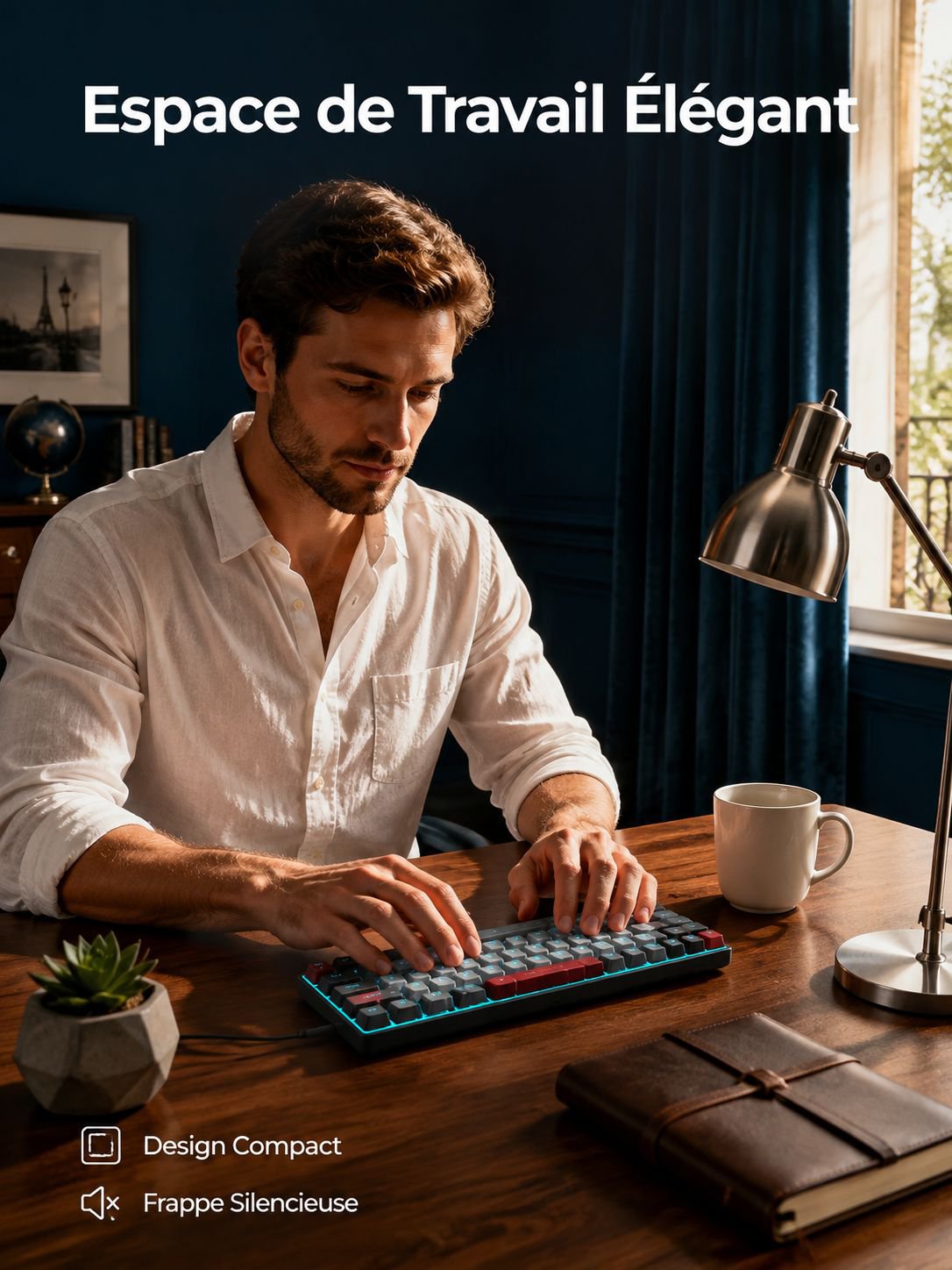 Clavier mécanique silencieux à 68 touches