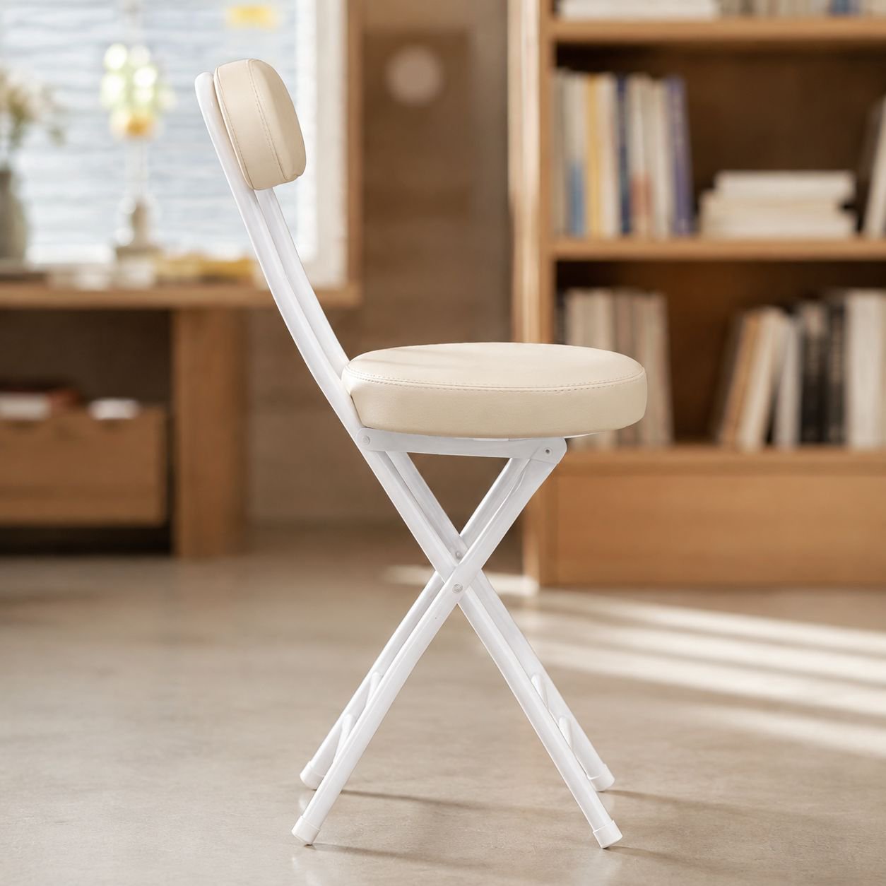 Sturdy folding chair with comfortable seat and backrest