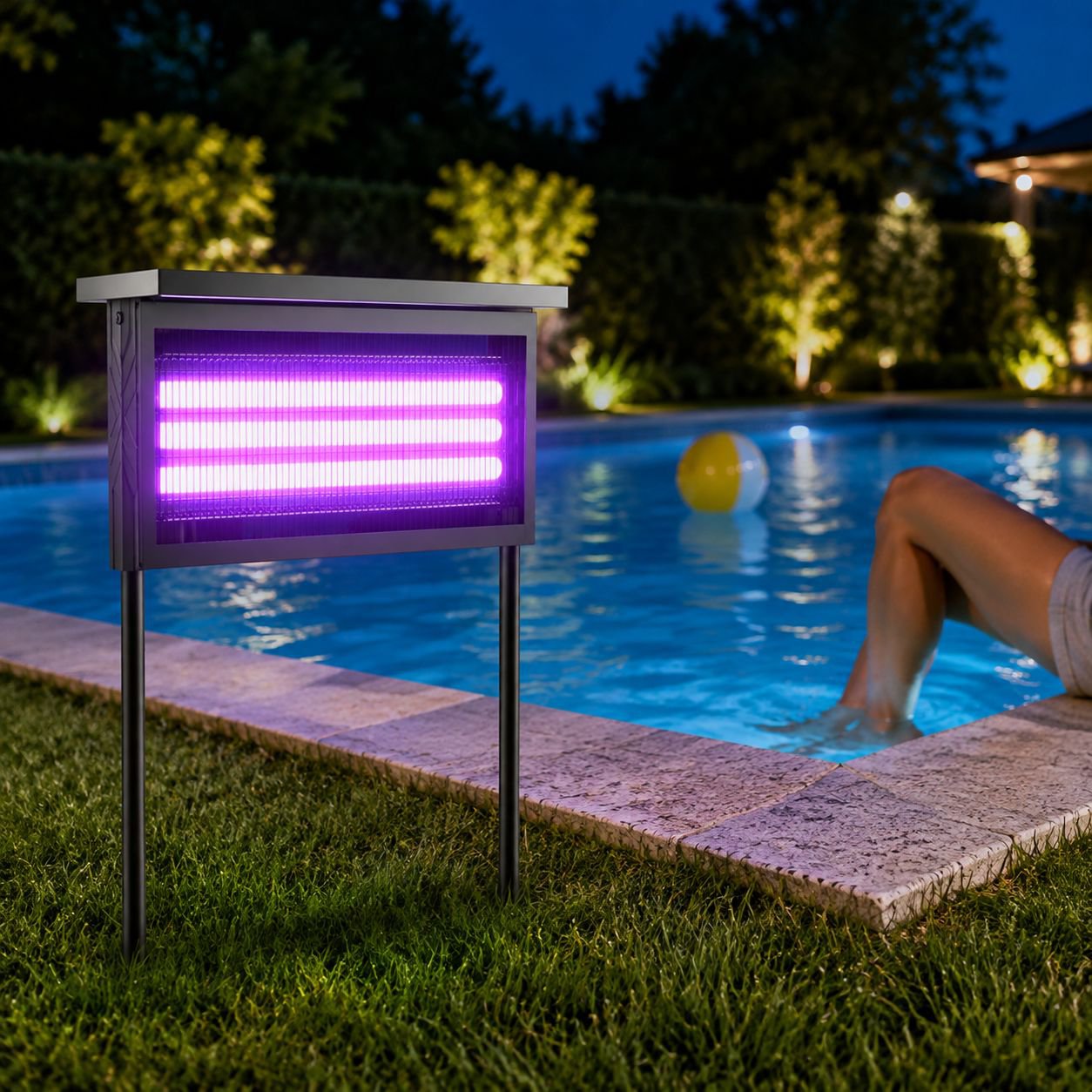 Lámpara antimosquitos solar e impermeable para jardín exterior