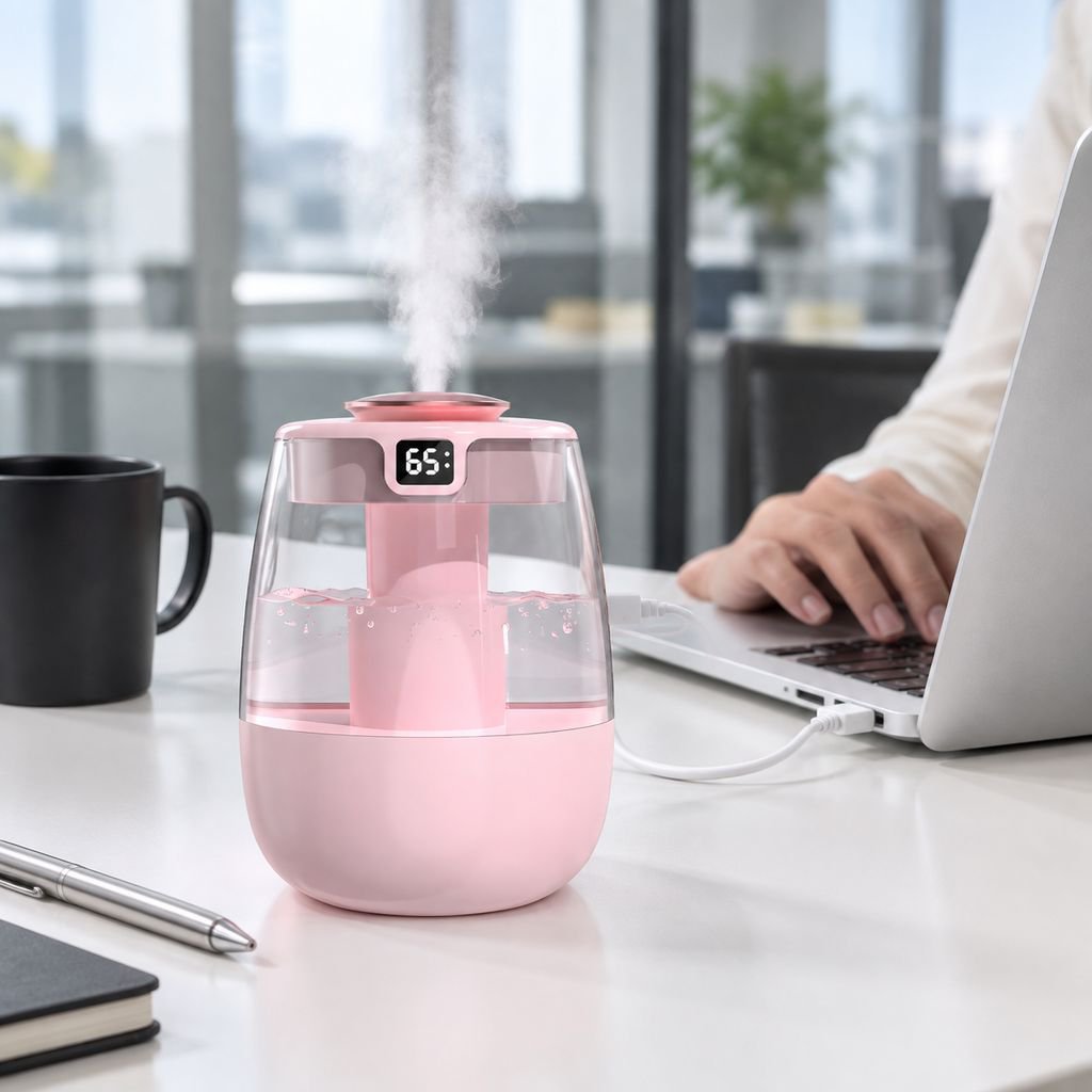 Large Capacity USB Humidifier with Double Spray Design for Home, Office, Bedroom, Dormitory, Outdoor