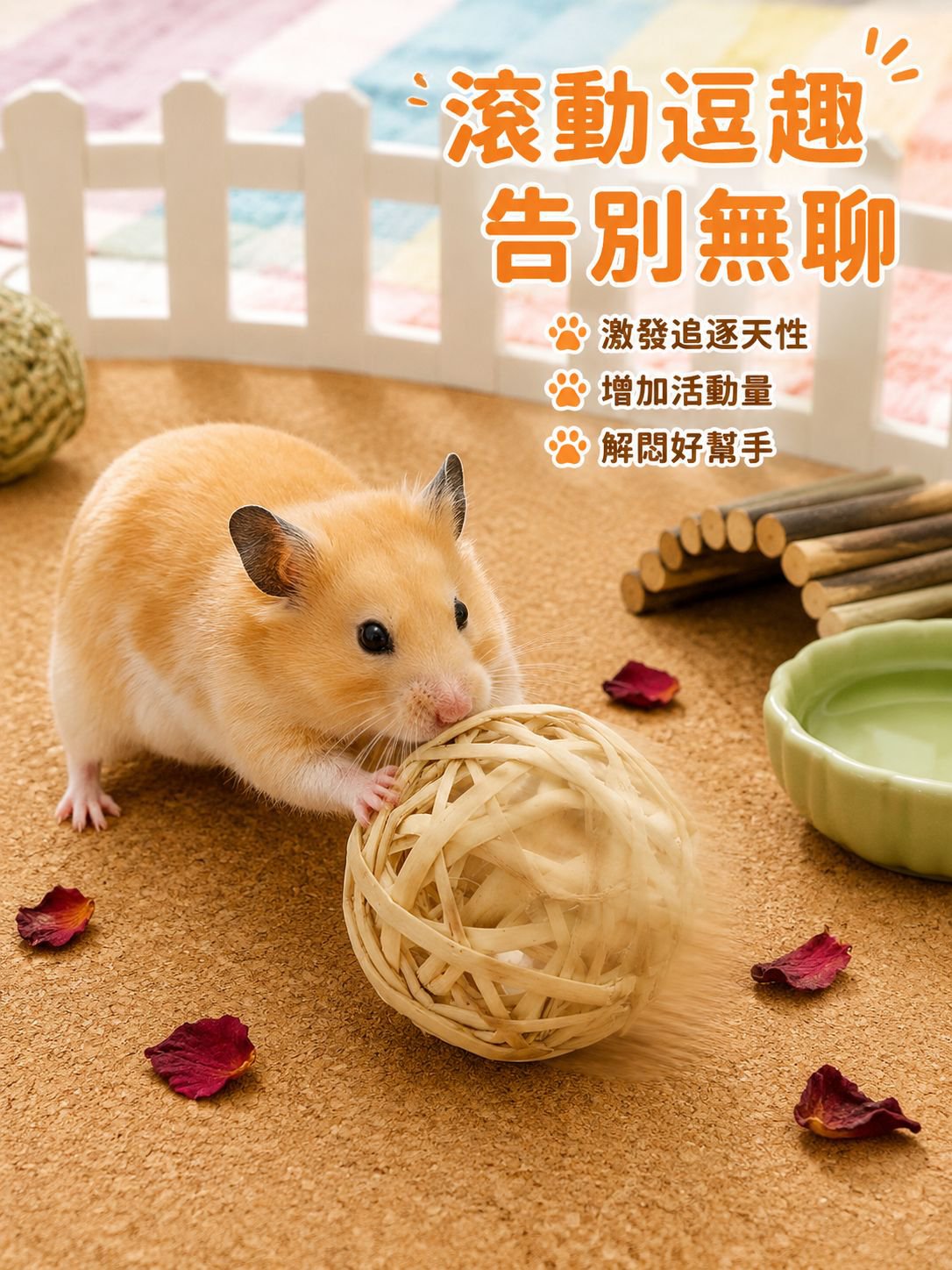 金絲熊專用磨牙藤球玩具