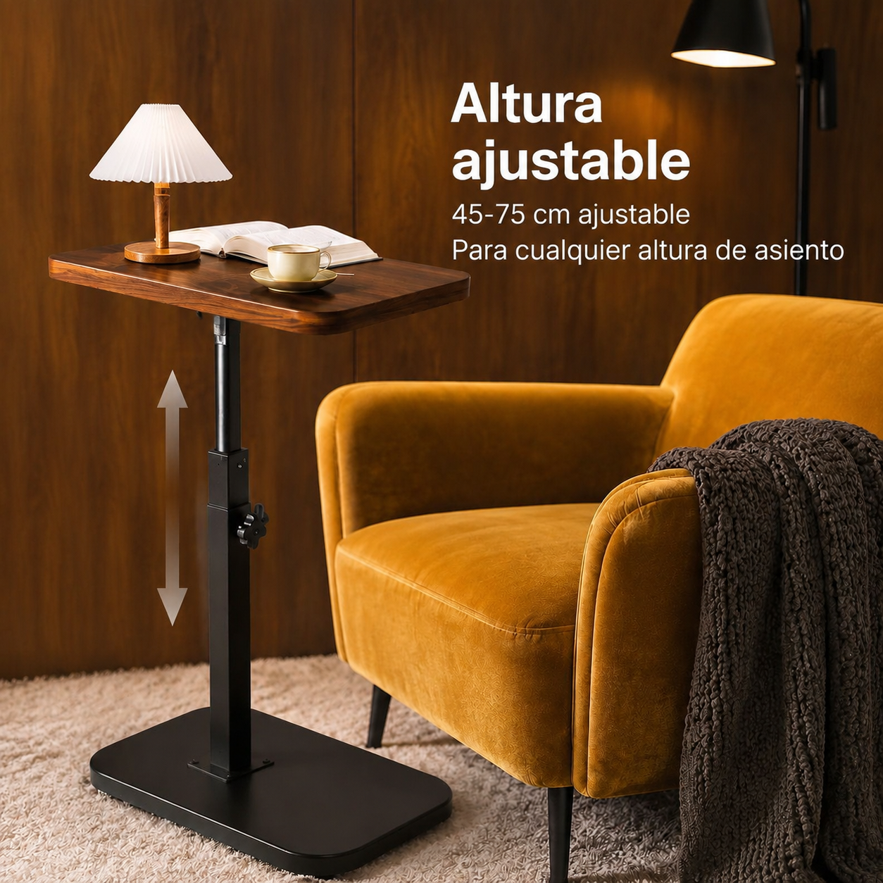 Mesa de sala de estar multifuncional y ajustable en altura