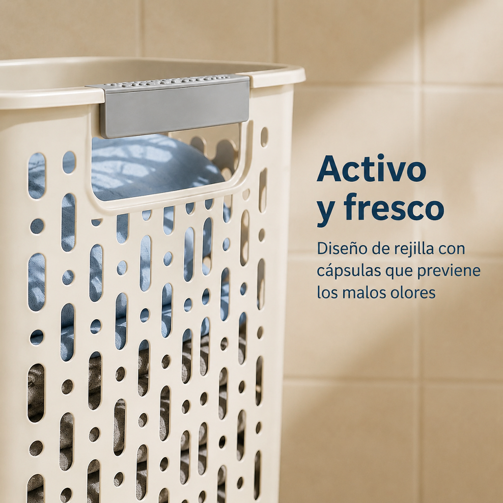 Cesto de ropa plegable con ruedas