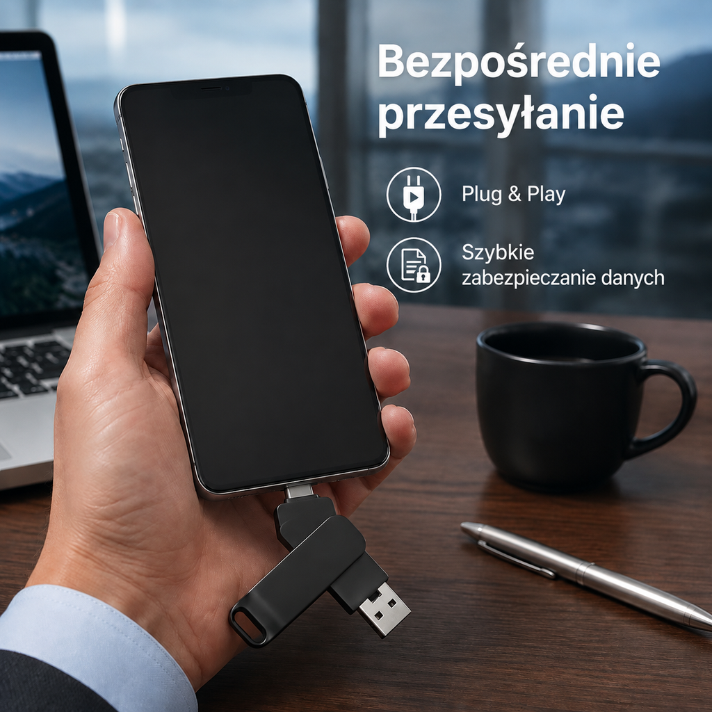 Pamięć USB Type-C do telefonu i komputera, z podwójnym interfejsem