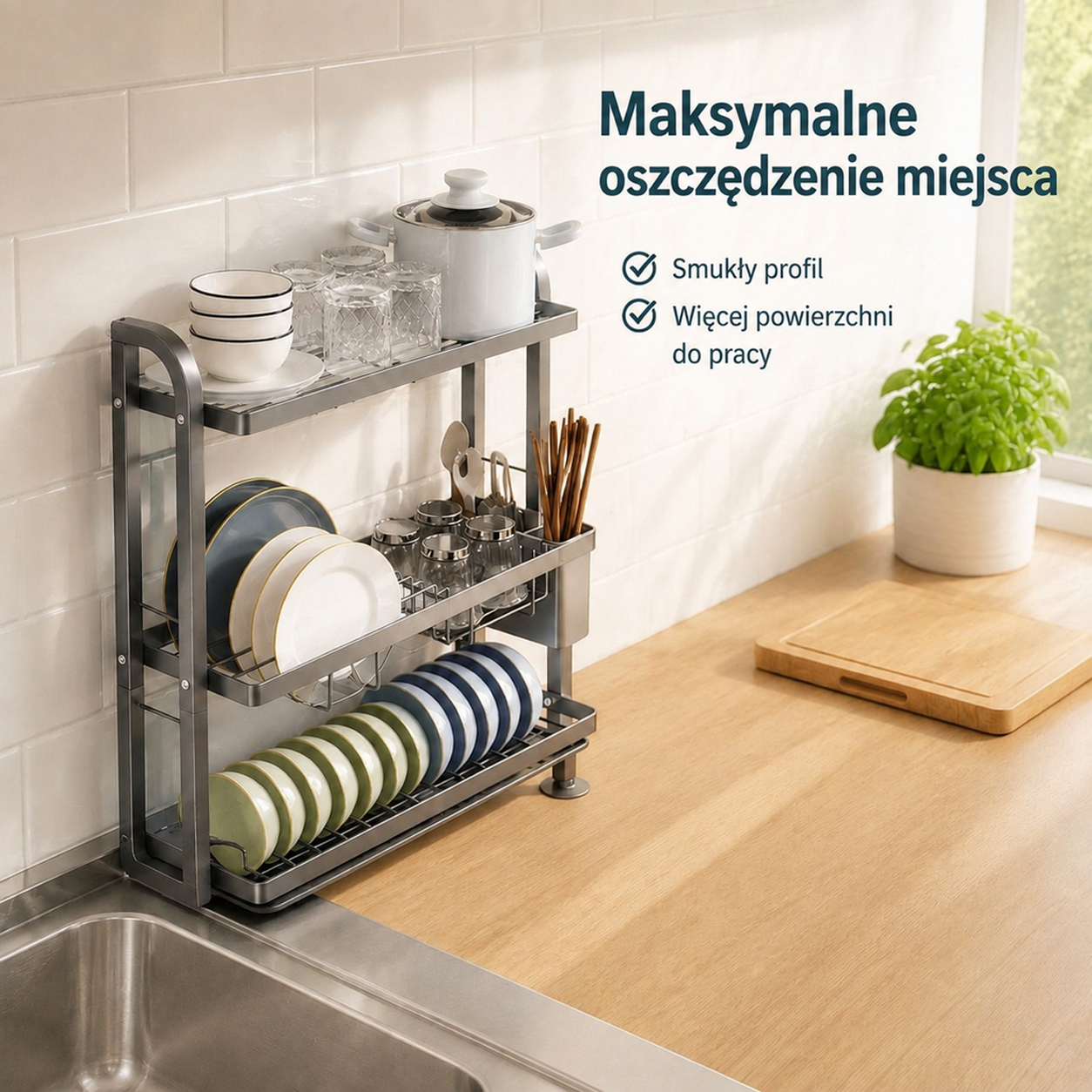 Wąski ociekacz do zlewu kuchennego