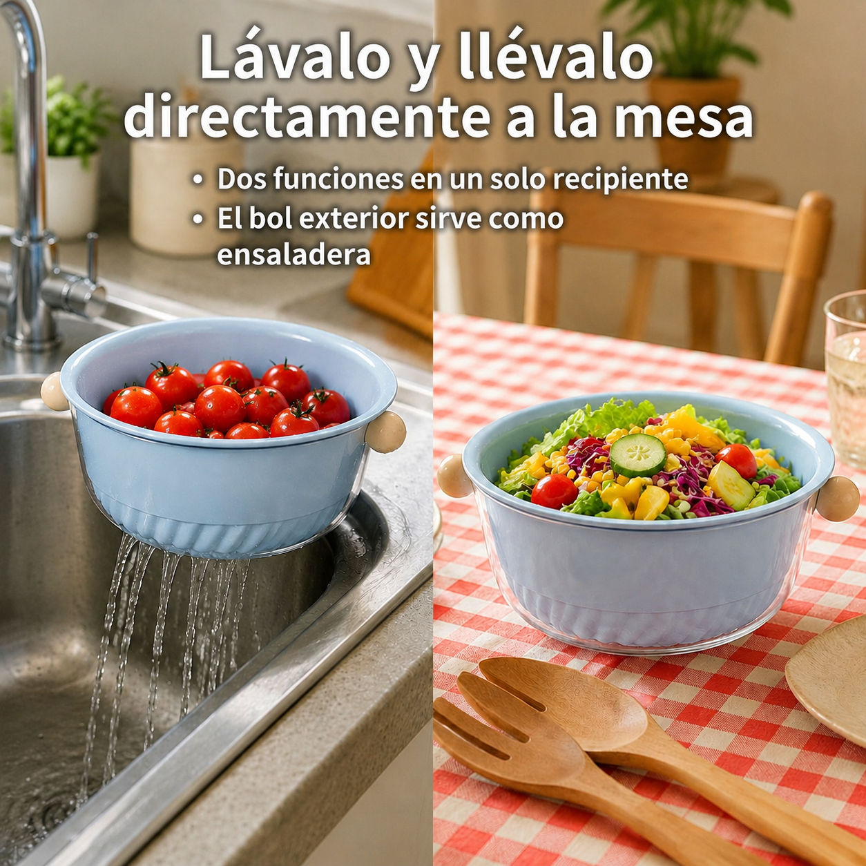 Fregadero de dos niveles elegante para el hogar