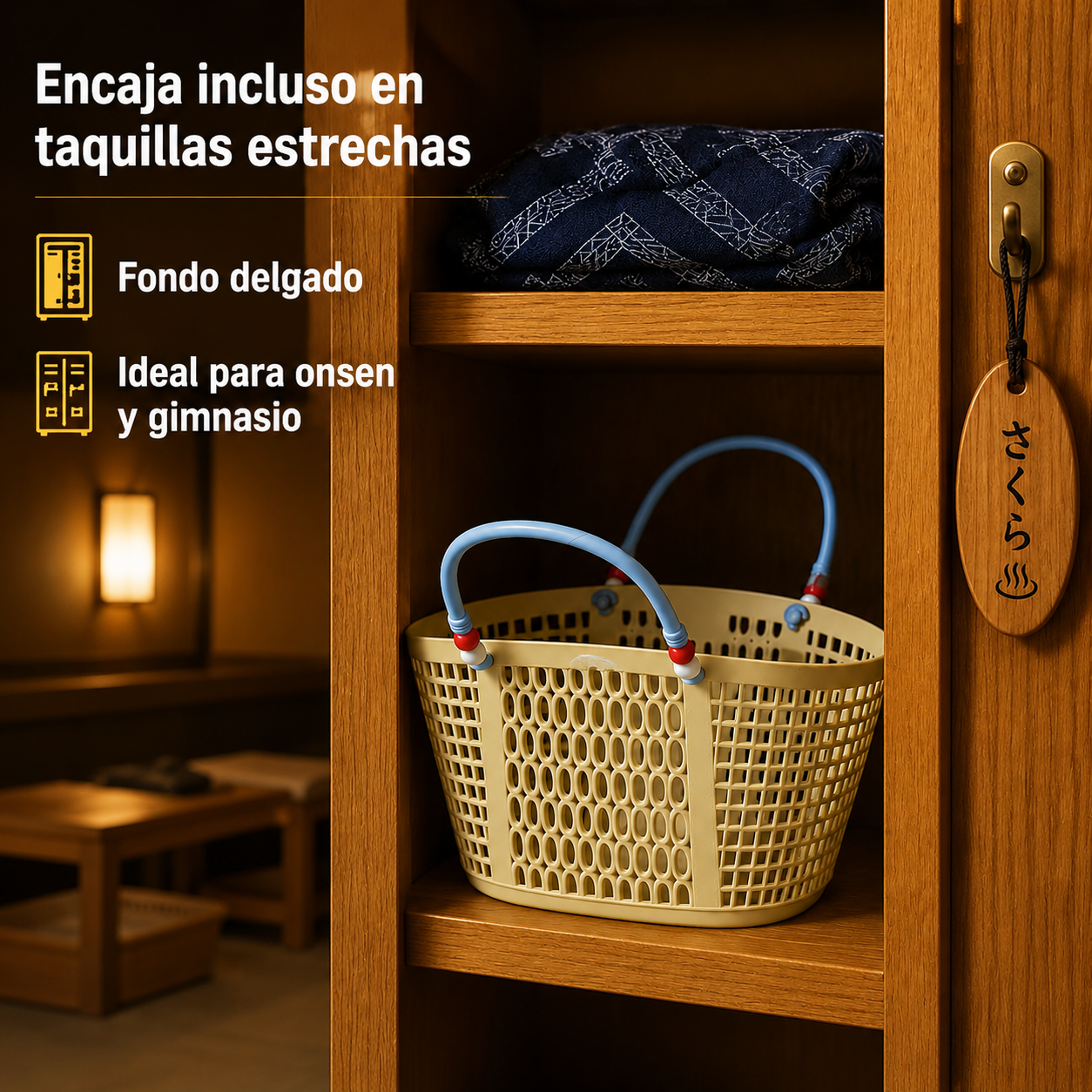 Cesta de natación de plástico con asa elegante