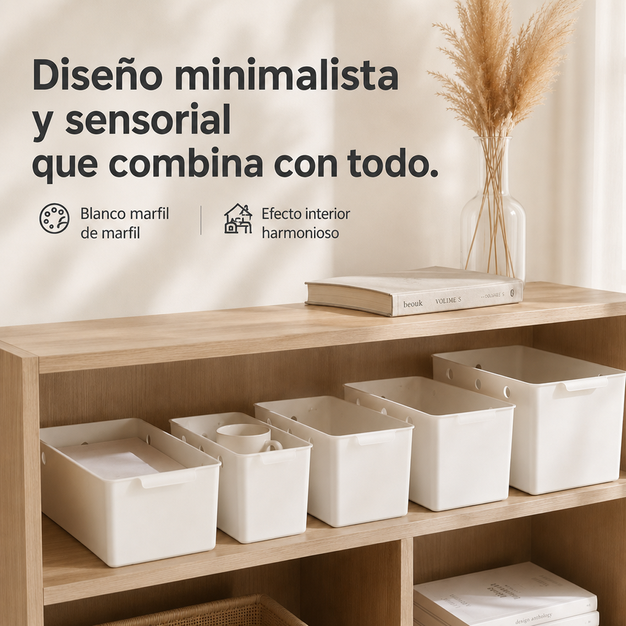 Caja de almacenamiento rectangular para escritorio