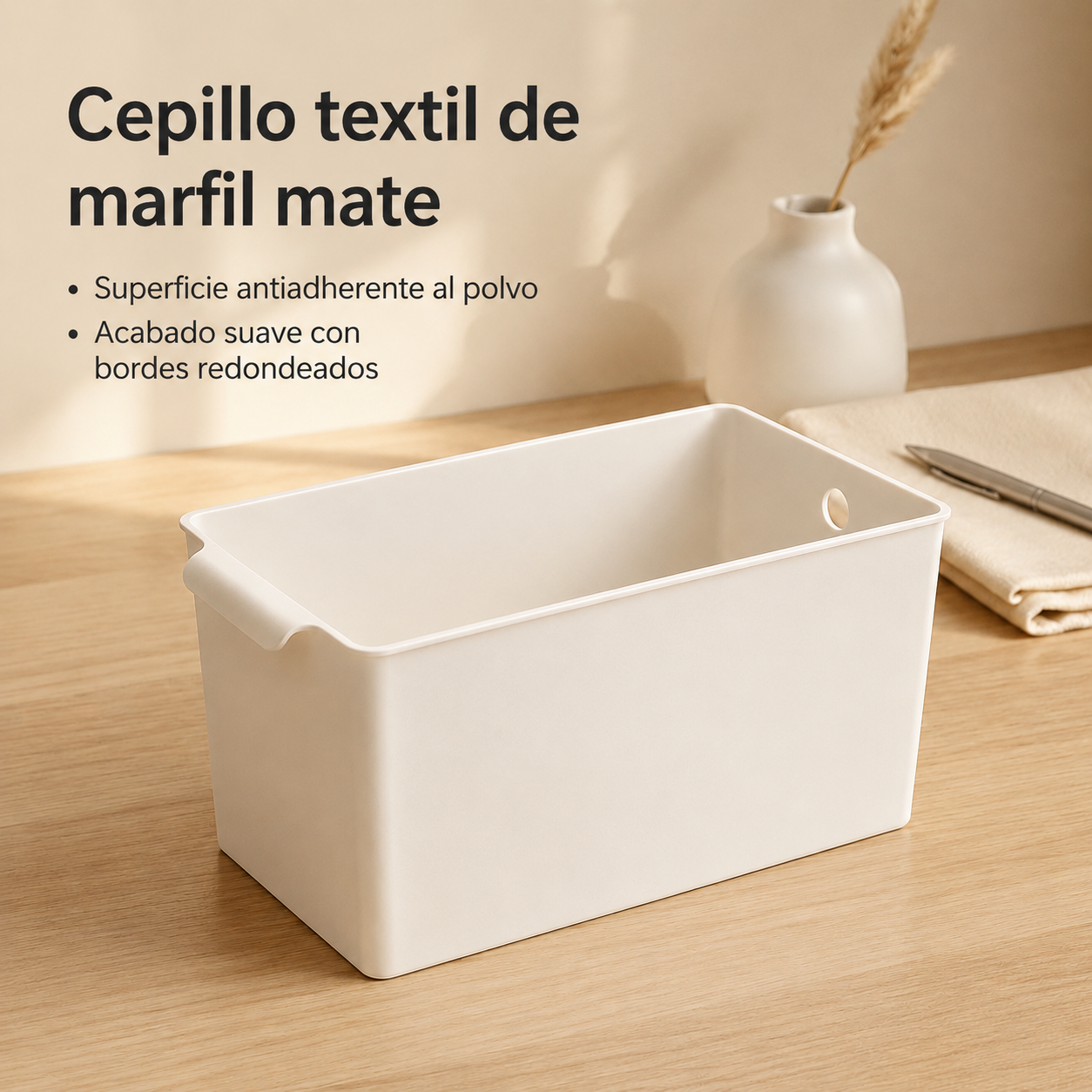 Caja de almacenamiento rectangular para escritorio