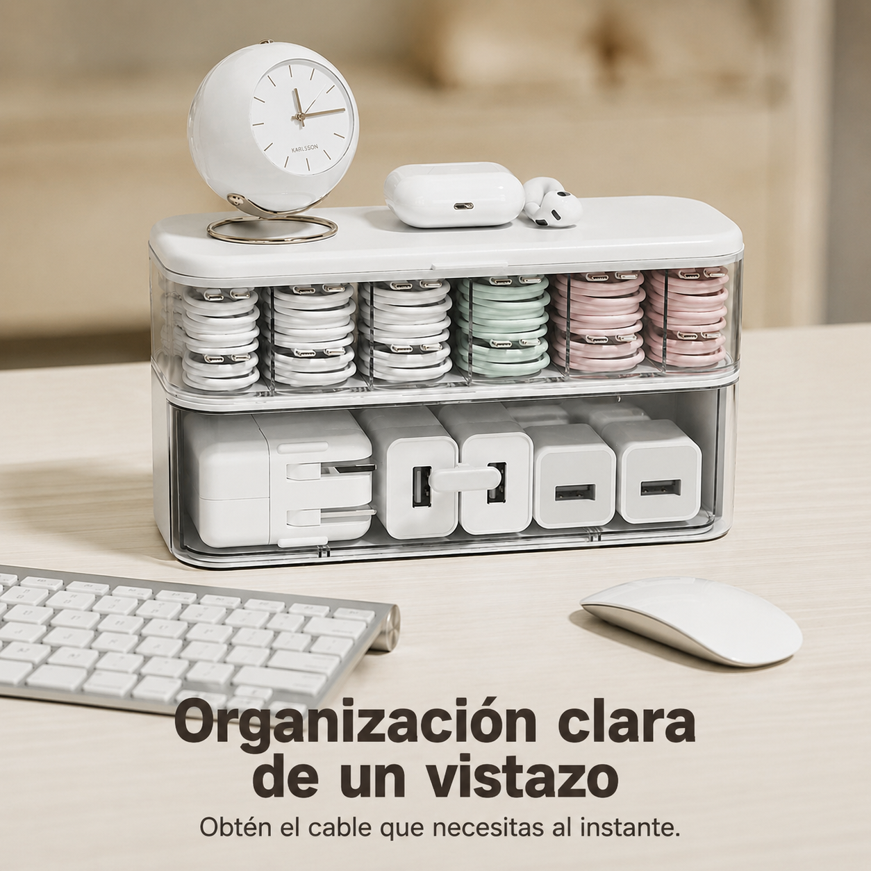 Caja de almacenamiento de escritorio multifuncional