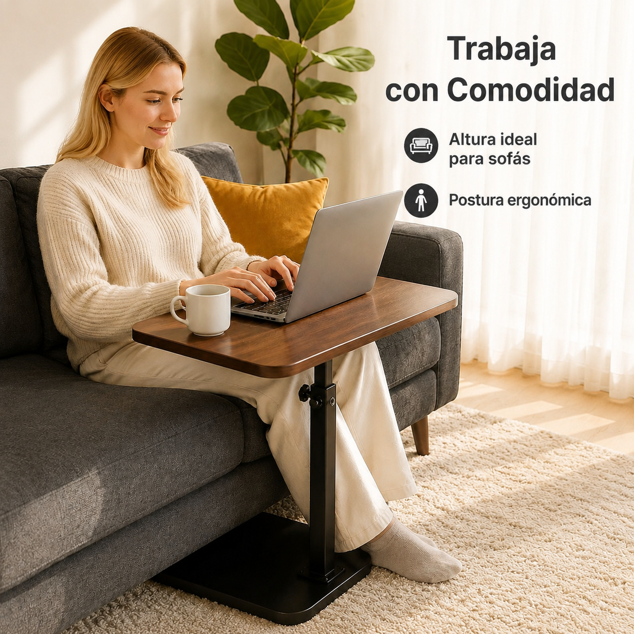 Mesa de sala de estar multifuncional y ajustable en altura