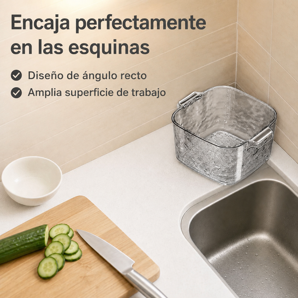 Escurridor de cocina 2 en 1 y recipiente para lavar verduras