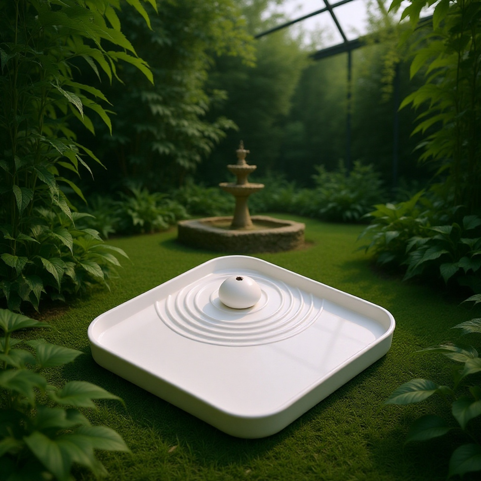 Porta incienso de yeso con diseño de ondas de gotas de agua